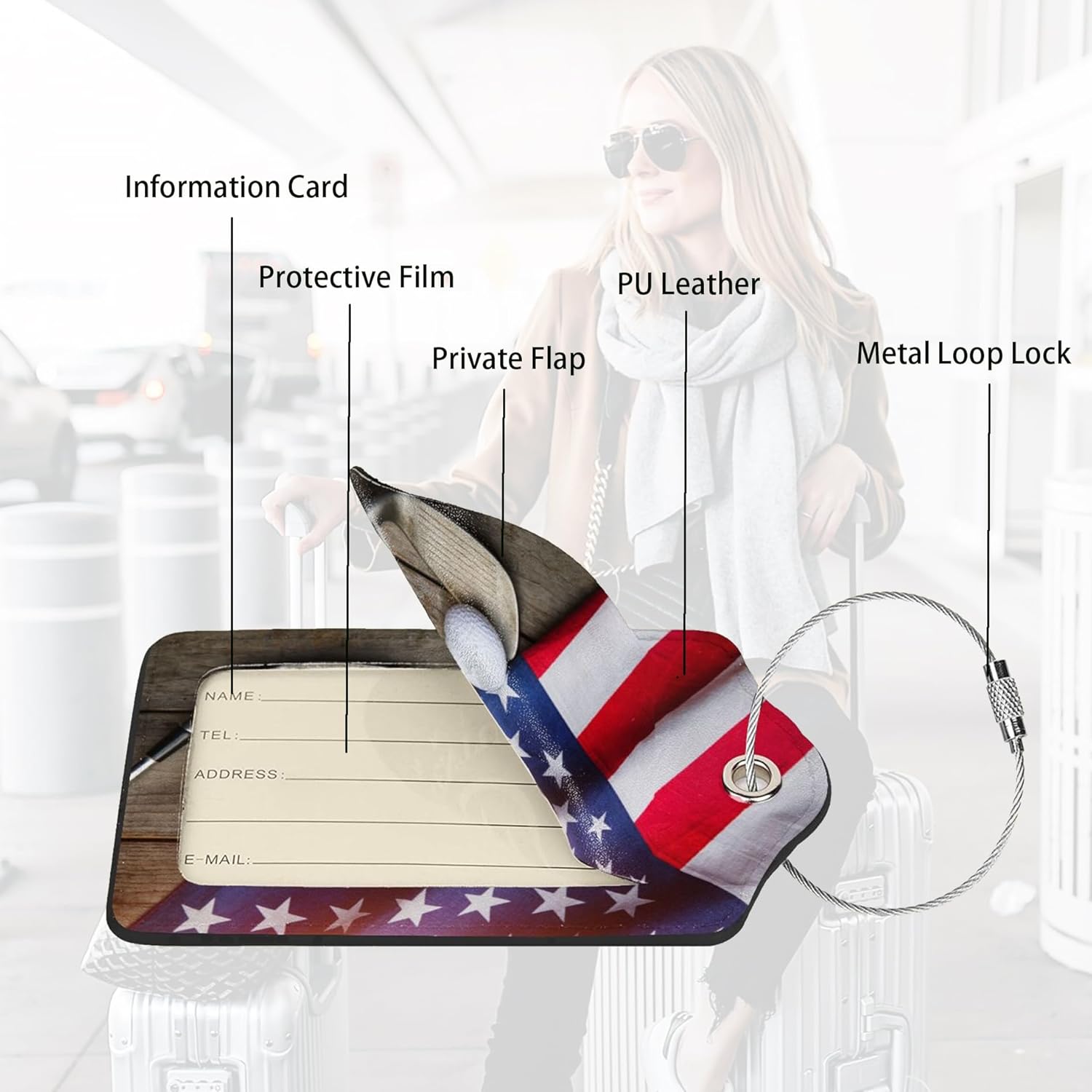 Golf Ball Luggage Tags for Suitcases Leather Carnival Cruise Luggage Tags Privacy Cover Baggage Tag