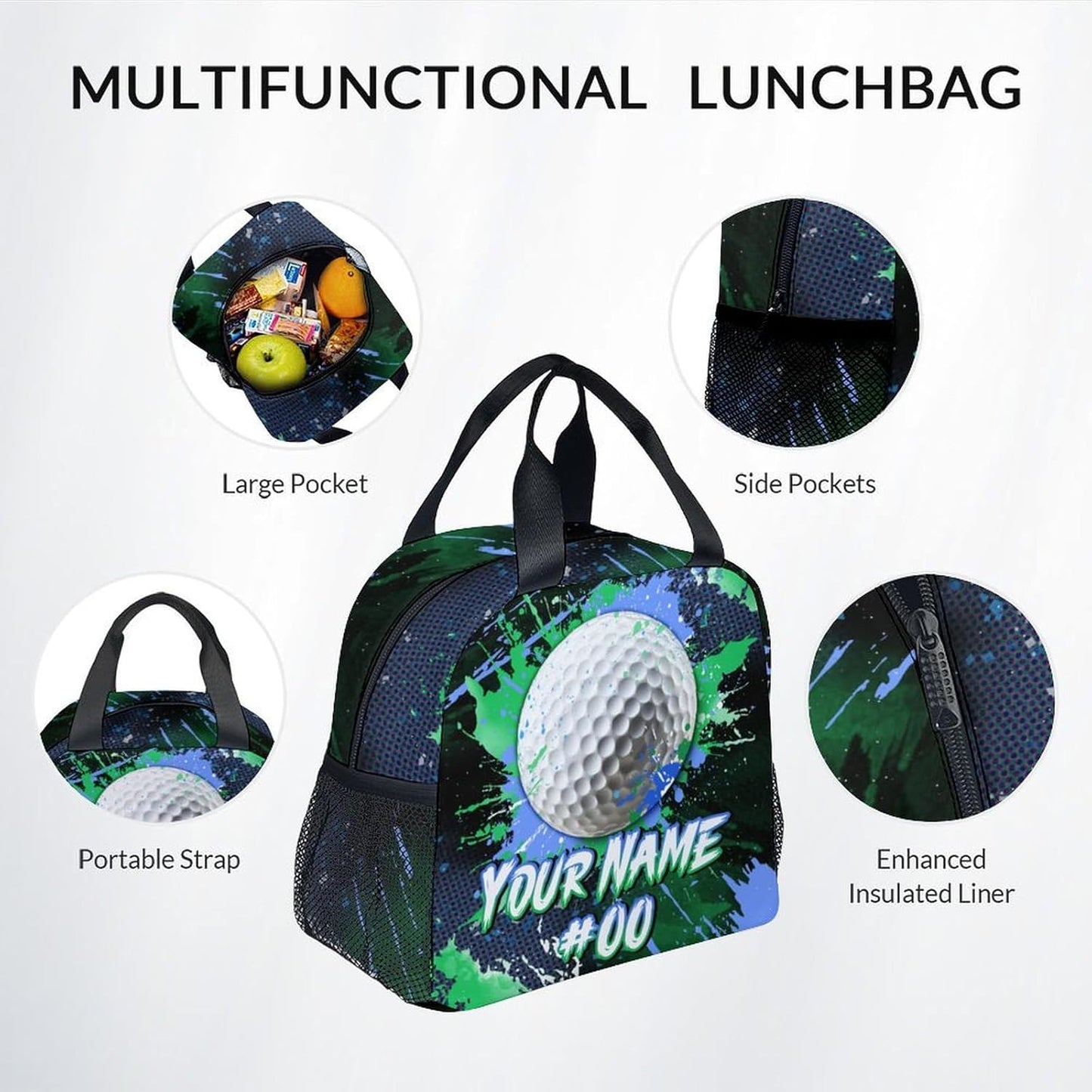 COZYAURA Kids' Backpacks - Personalized Golf Backpack Set for Boys Girls - Sports Bookbag for Elementary Middle School - Cool Ball School Bag with Lunch Bag & Pencil Case