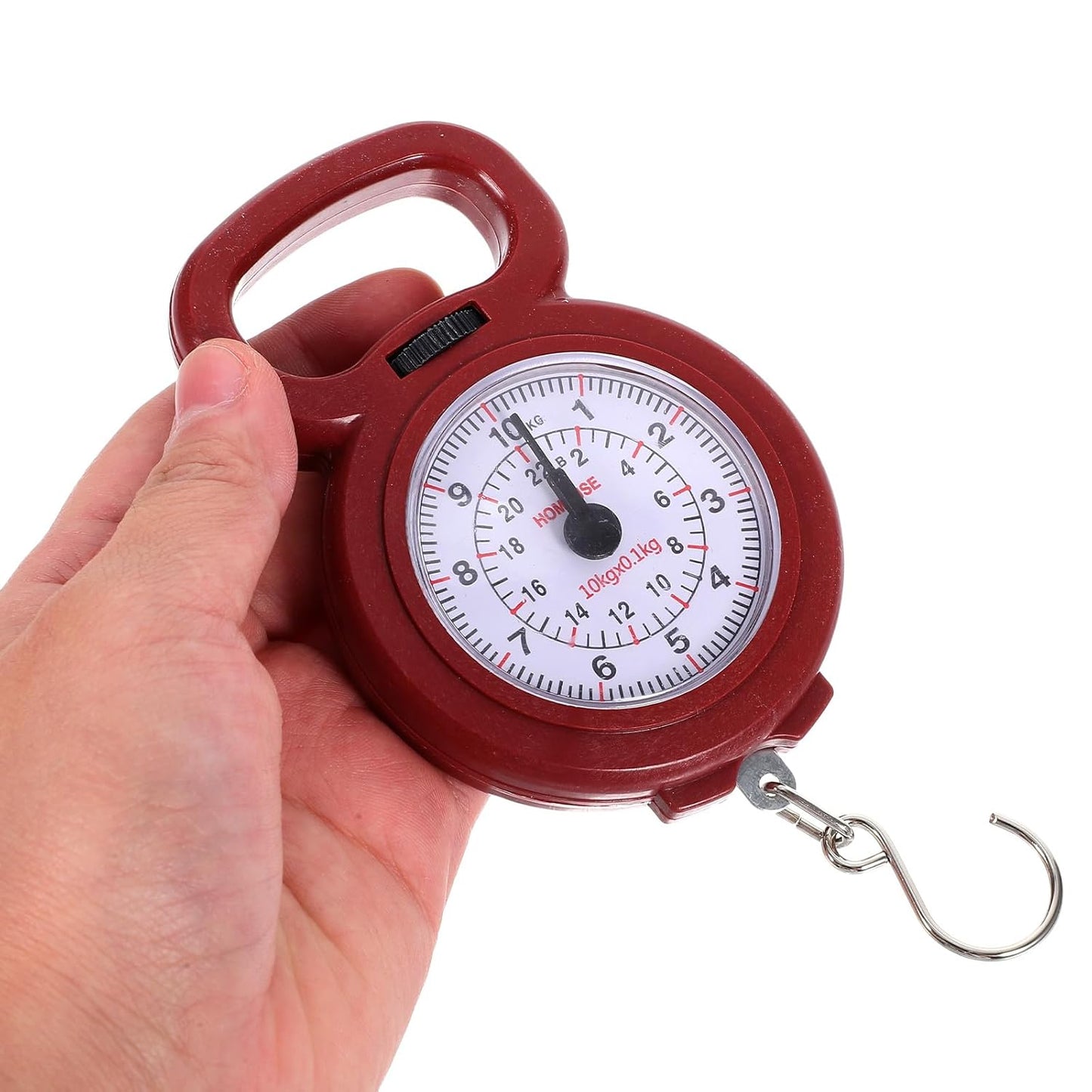 Luxshiny 1pc Fishing Weight Scale 10kg Luggage Suitcase Scale Bike Weight Hanging Produce Food Portable Metal Hand Crane (Blue Red Green, Random Color)