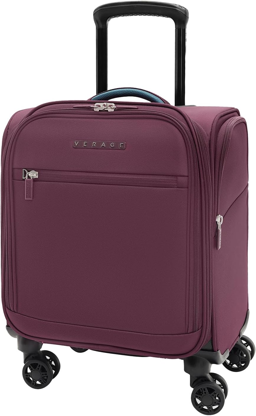 Verage Underseat Carry On Luggage with Wheels & USB Port,14 inch Wheeled Spinner Bag Carry-on Luggages for Airlines, Lightweight Suitcase Men Women, Pilots and Crew (14.5-Inch Plus Underseat Pro)