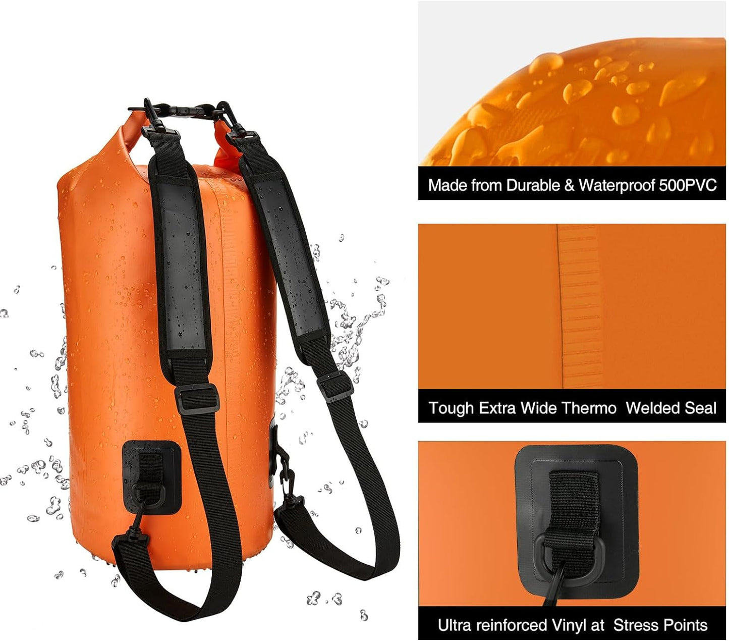 Piscifun Dry Bag, Waterproof Floating Backpack 10L/20L/30L/40L with Waterproof Phone Case for Boating, Kayaking, Fishing