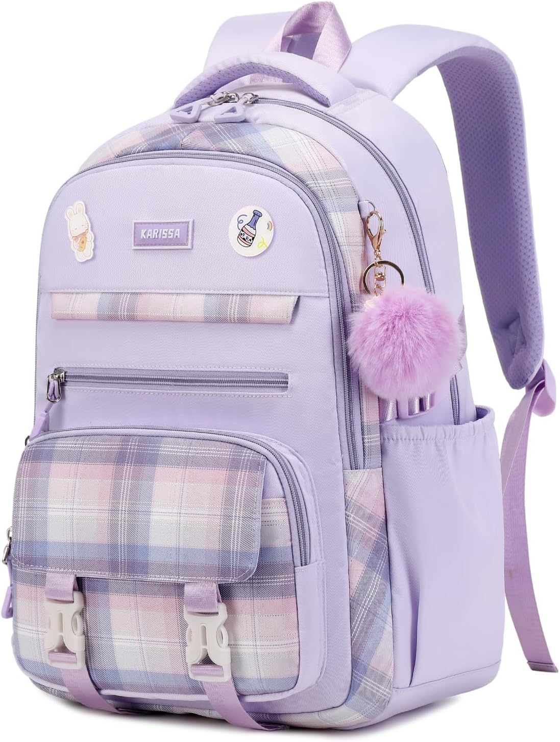 Girls Backpack for School, Kawaii Bookbag for Teen Multiple Pockets Kids Backpack for Primary