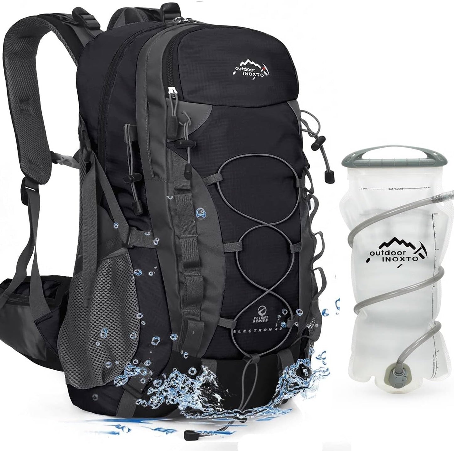 INOXTO lightweight Hiking Backpack 35L/40L Hiking Daypack with Waterproof Rain Cover for Travel Camping Outdoor Men and Women