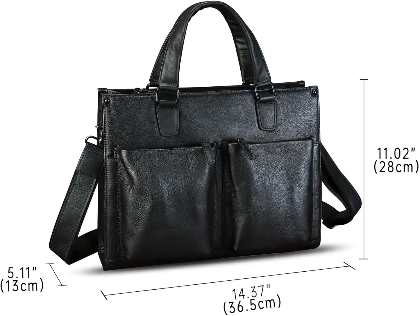 Genuine Leather Messenger Bag Briefcase for Men Vintage Real Leather Shoulder Bag Crossbody Bag