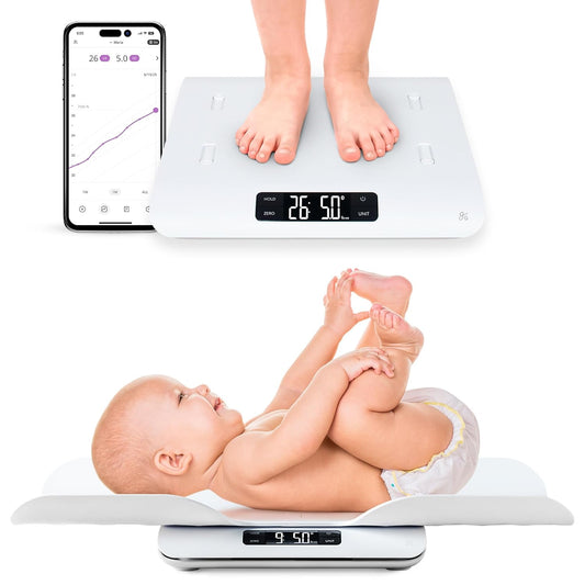 Greater Goods Medical-Grade Baby Scale – Digital Infant & Toddler Scale, 66 lb Capacity, Wiggle-Proof Accuracy, Safe for Delicate Baby Skin