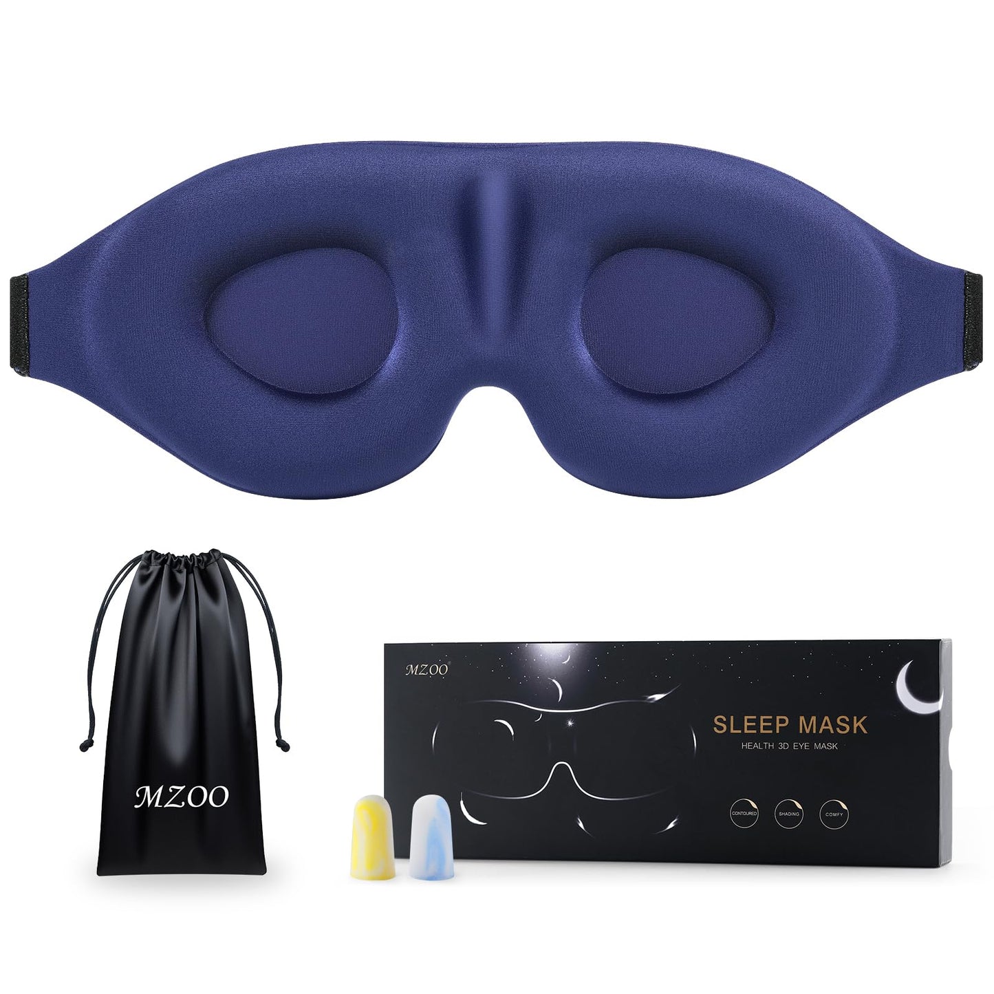 MZOO Luxury Sleep Mask for Women Men Patented Light Blocking Design