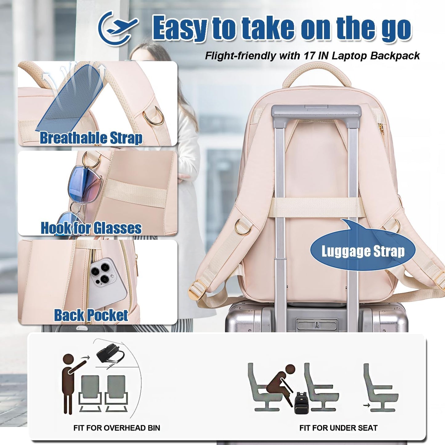 Weitars Lunch Backpack, Insulated Cooler Backpack 15.6 Inch Laptop Backpack For Women Men For Women Nurses Teacher Gifts for College Work Beach Camping Picnics Travel