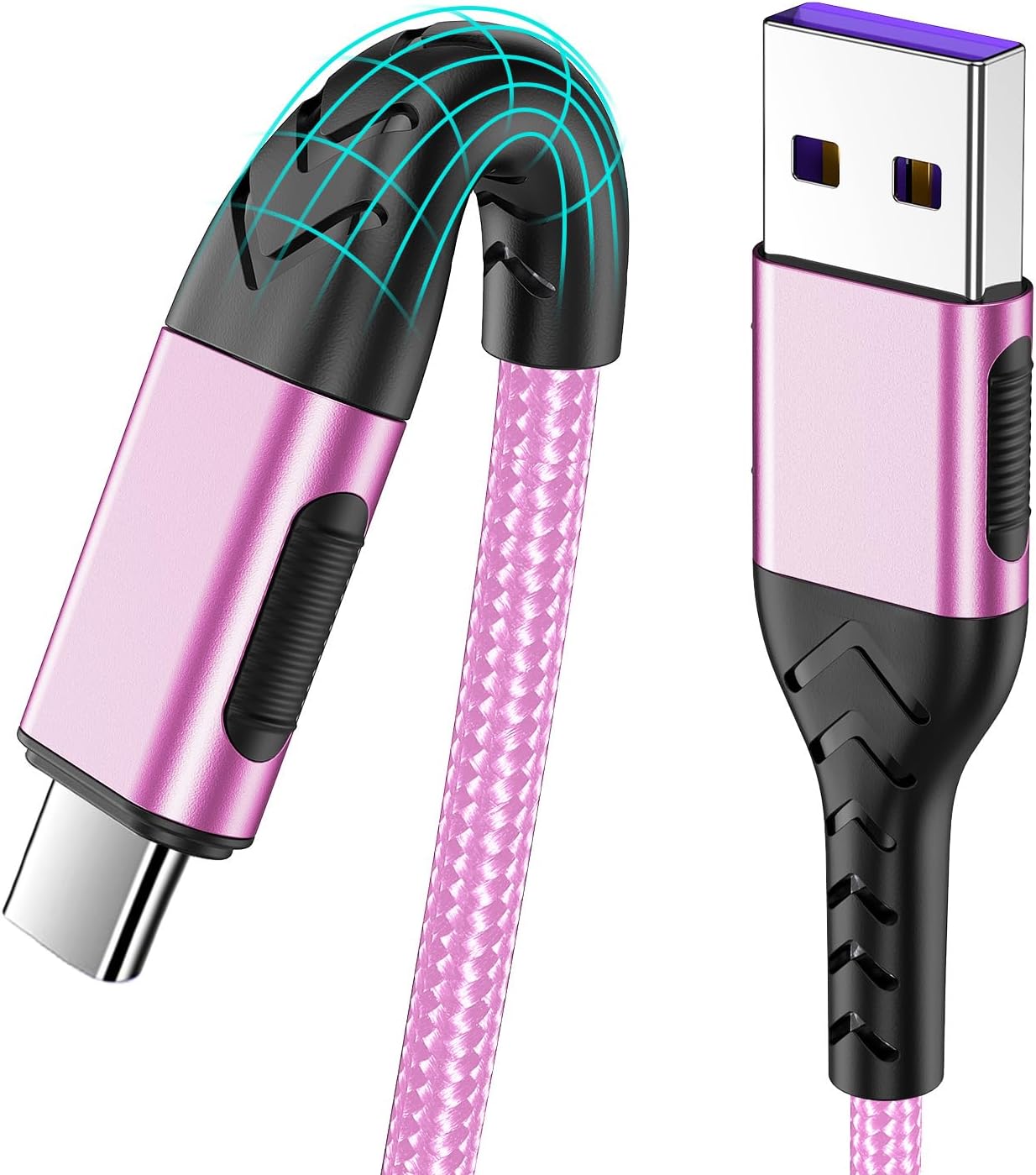 Durcord 2Pack 3ft USB A to USB C Cable, USB Type C Cord Cable for Android Phone Pad Laptop, Type C
