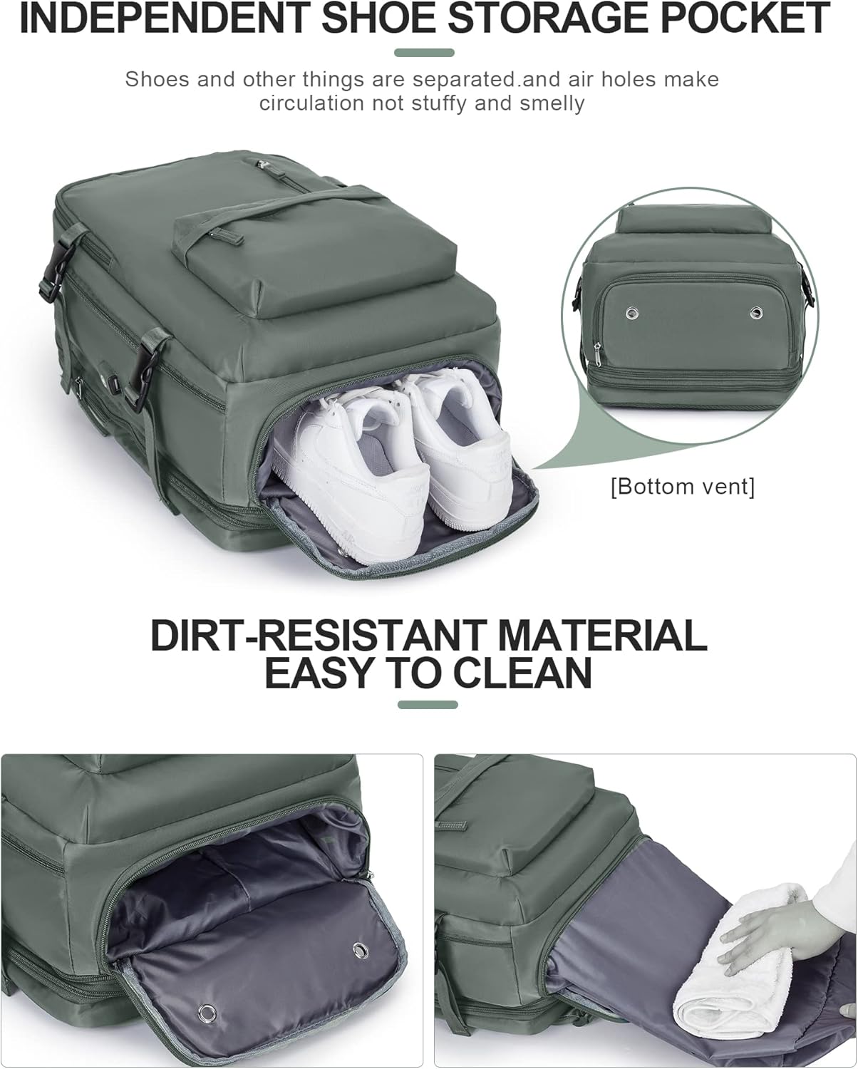 WONHOX Large Travel Backpack Carry on Flight Approved Laptop Work Business Backpack for Women Men