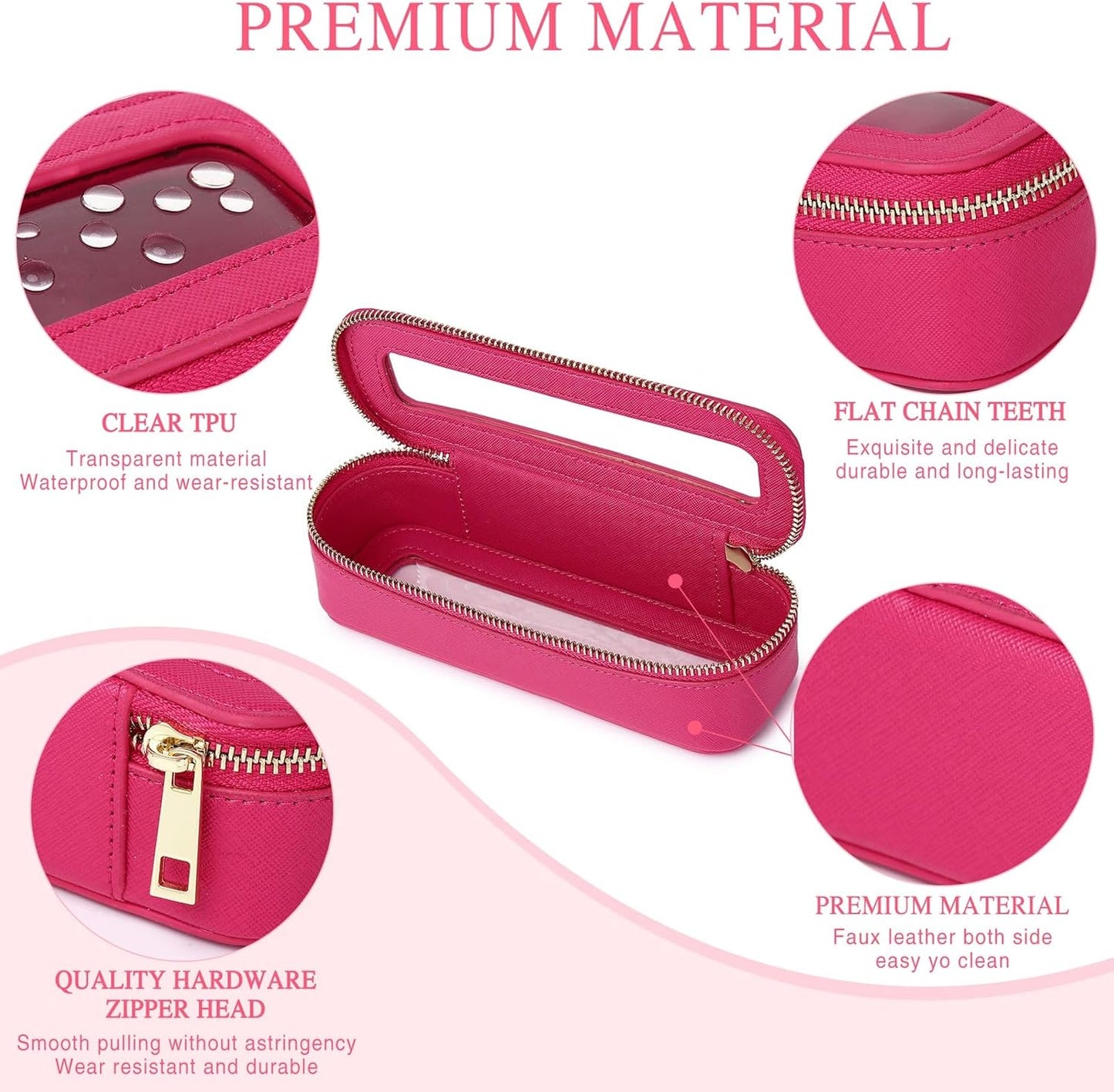 Clear Travel Makeup Bag with Brush Bag Portable Transparent Cosmetic Bag and Toiletry Bag
