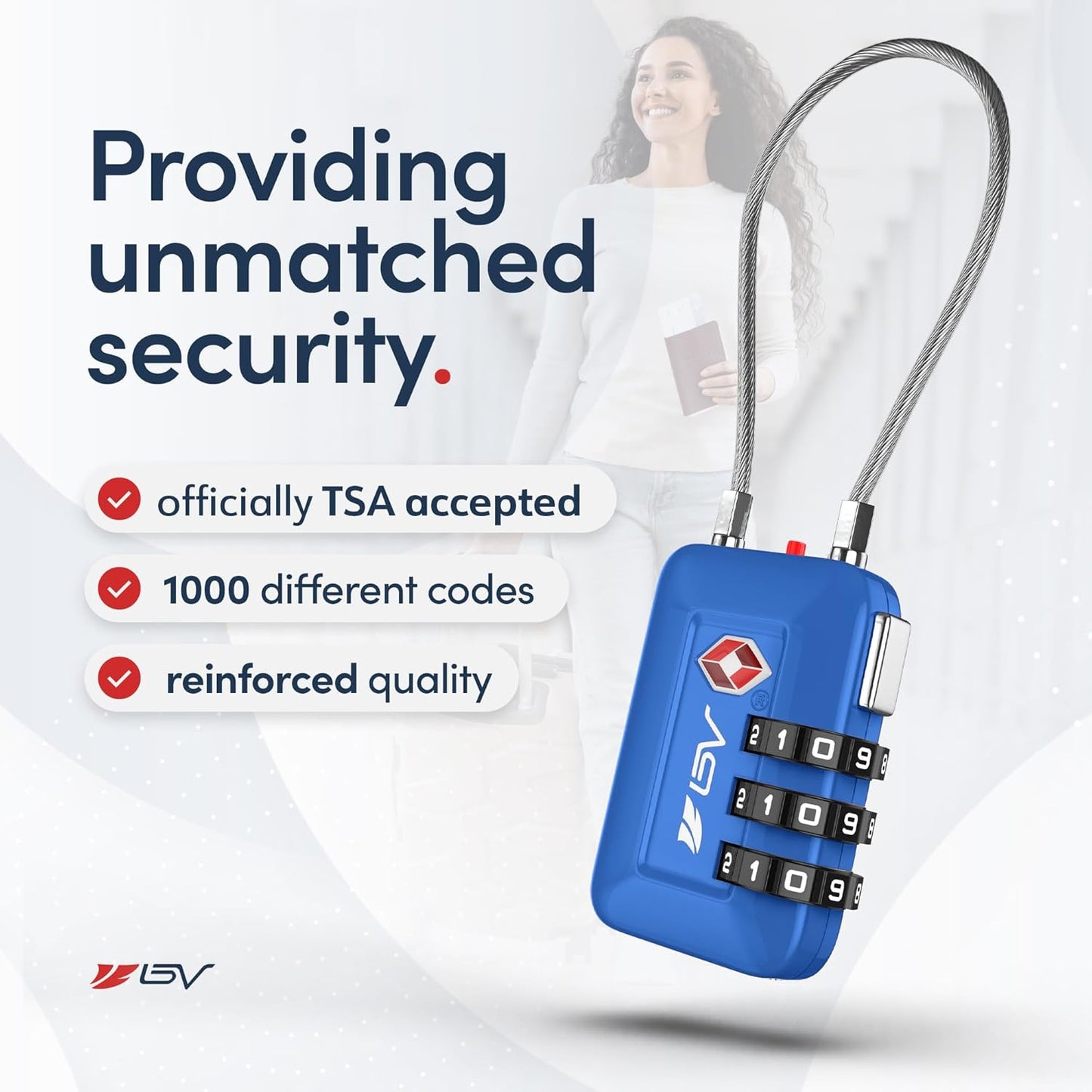 TSA Accepted Luggage Travel Lock, Set-Your-Own Combination Lock for School Gym Locker, Luggage Suitcase Baggage Locks, Filing Cabinets, Toolbox, Case (Blue, 6 Pack)