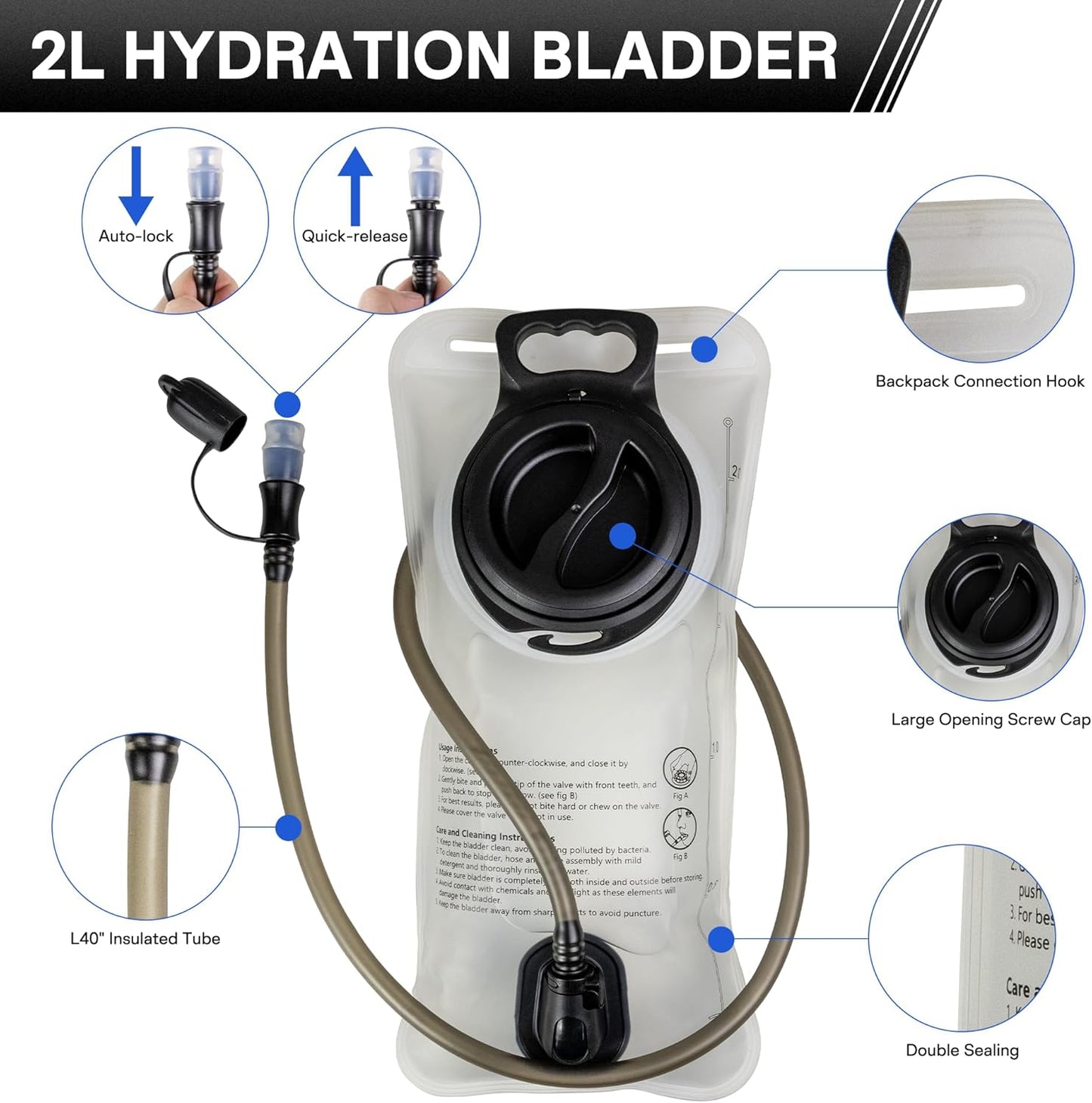 OUTSKIRT Hydration Backpack with 2L Water Bladder, Lightweight and Breathable Running Hydration