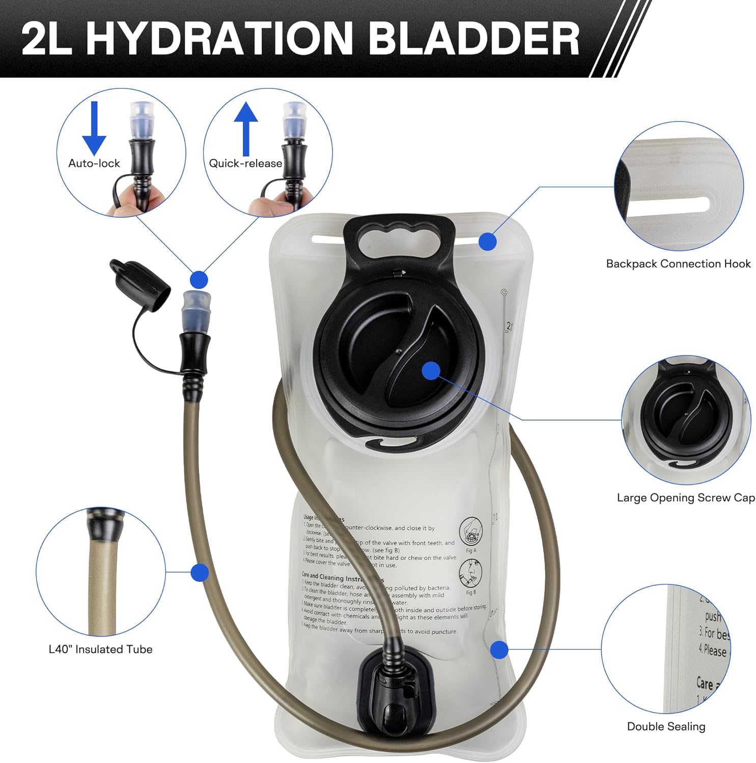 OUTSKIRT Hydration Backpack with 2L Water Bladder, Lightweight and Breathable Running Hydration