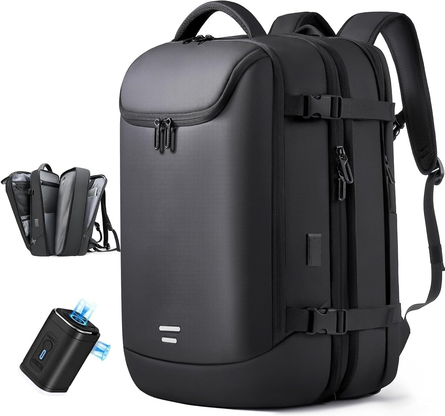 Vacuum Seal Travel Backpack 45L Expandable Air Compression System Water Resistant 17 Inches Laptop