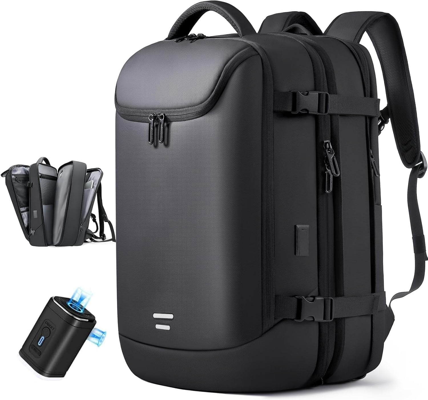 Vacuum Seal Travel Backpack 45L Expandable Air Compression System Water Resistant 17 Inches Laptop