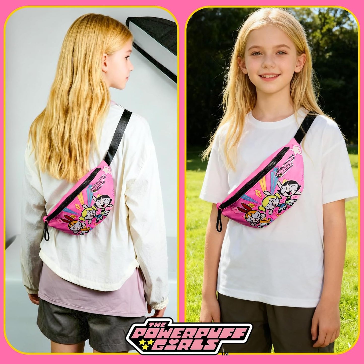Pink Fanny Pack Girls, Small Waist Pack Pink Running Belt with Adjustable Strap for Christmas Birthday Gift Travel Cycling Everyday Use