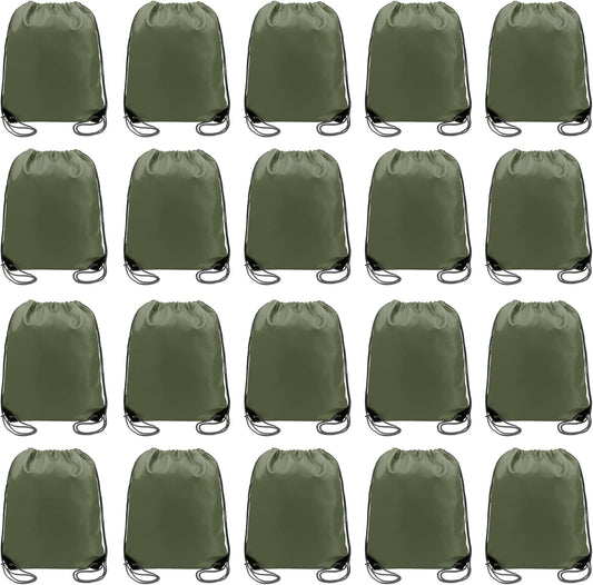 BeeGreen Drawstring Backpack Bags 20,30,50 Packs Reflective String Bags for Gym Sport Trip Cinch Sack DIY for Women Men