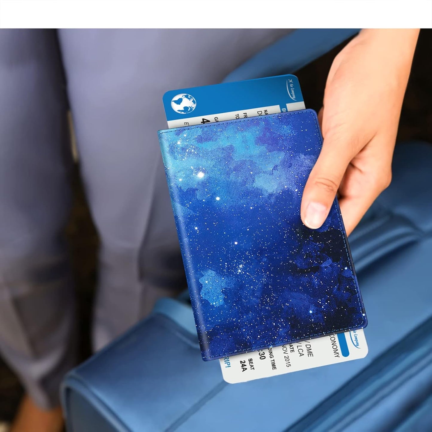 FINTIE Passport Holder, Slim Travel Wallet RFID Blocking Card Case Cover Passport Cover Protector Essentials with Credit Card Slots for Women/Men