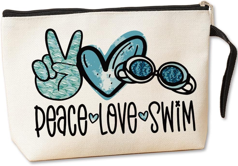 Jztco Swimming Bag Funny Swimming Gifts for Swimming Team Gifts Swim Gifts, Swim Teacher Gifts, Swimming Makeup Bag Thank You Birthday Gifts for Women Her Female Swimmer