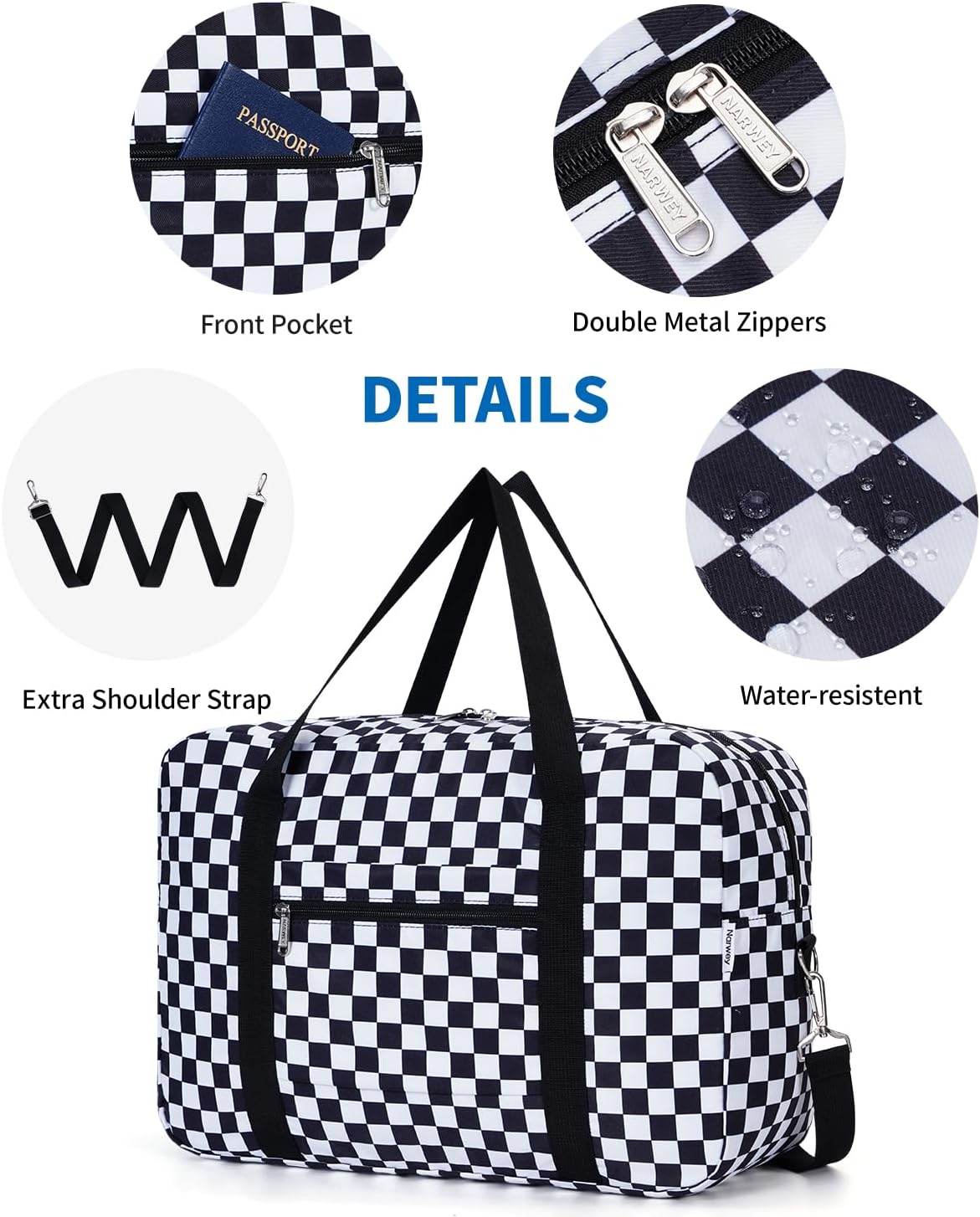 For Spirit Airlines Personal Item Bag 18x14x8 Foldable Travel Duffel Bag Tote Carry on Luggage Duffle Overnight for Women and Men