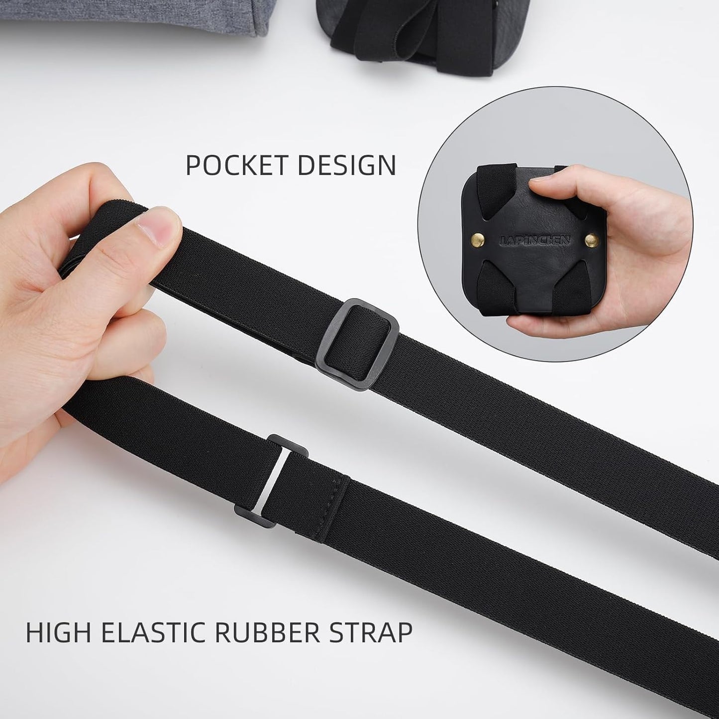Adjustable Luggage Straps for Suitcases Add a Bag High Elastic Travel Bag Bungees Connecting Carry On Bag TSA Approved (4 Pack Black)