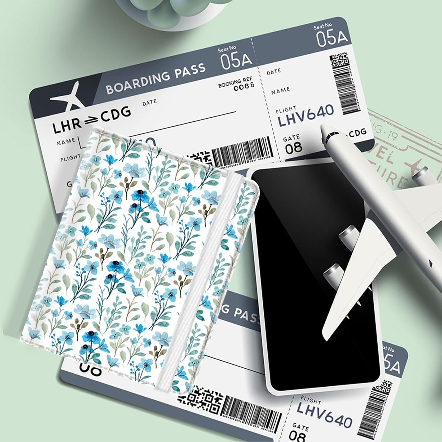 Passport Holder for Travel, Cute Passport Cover for Women Men, Waterproof PU Leather Rfid Blocking Passport Wallet with Credit Card Case for Travel Family, Boys Girls Travel Essentials
