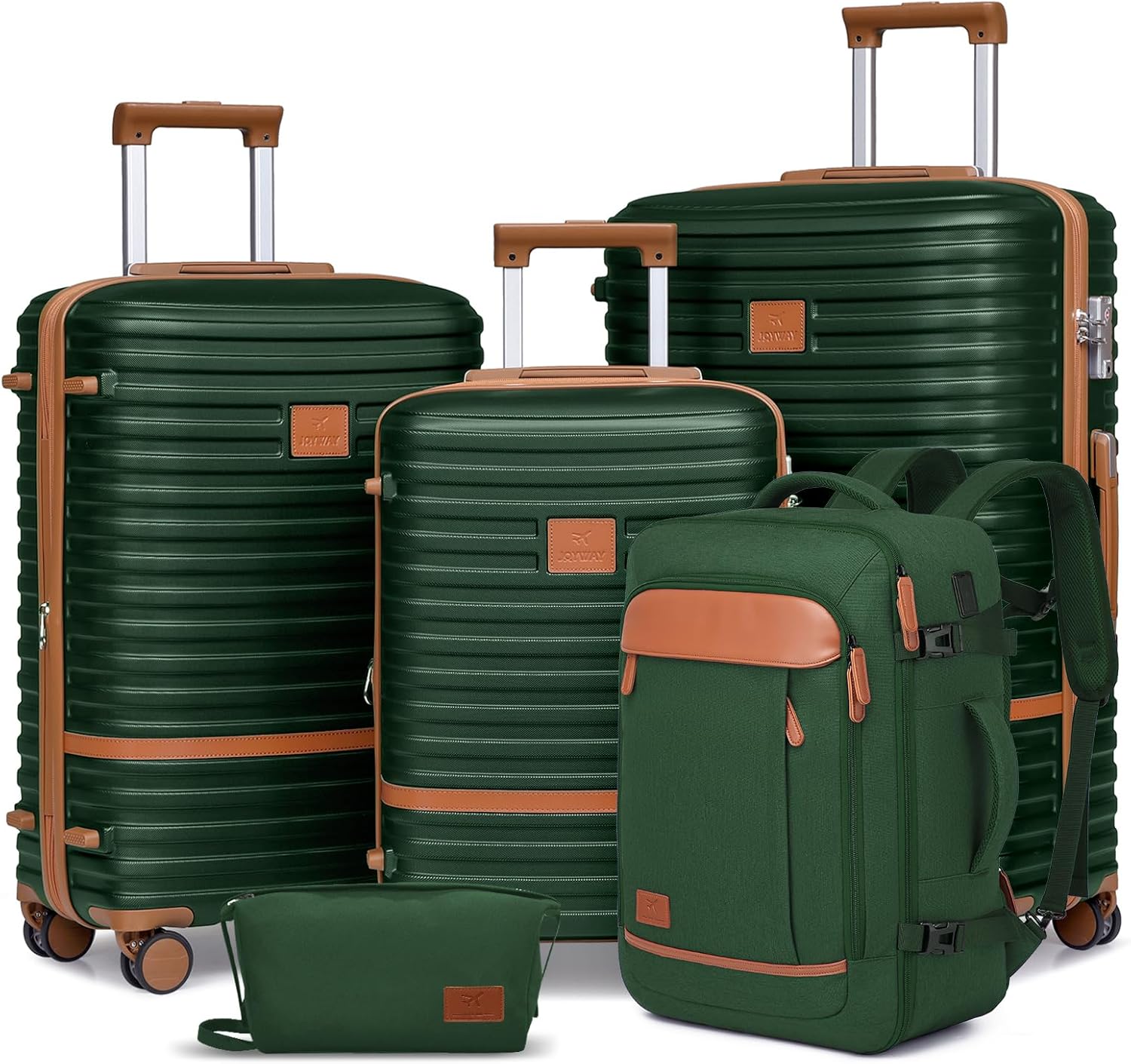 Joyway Expandable Luggage Sets 5 Piece, Lightweight Hard Shell Travel Suitcase Set with Spinner