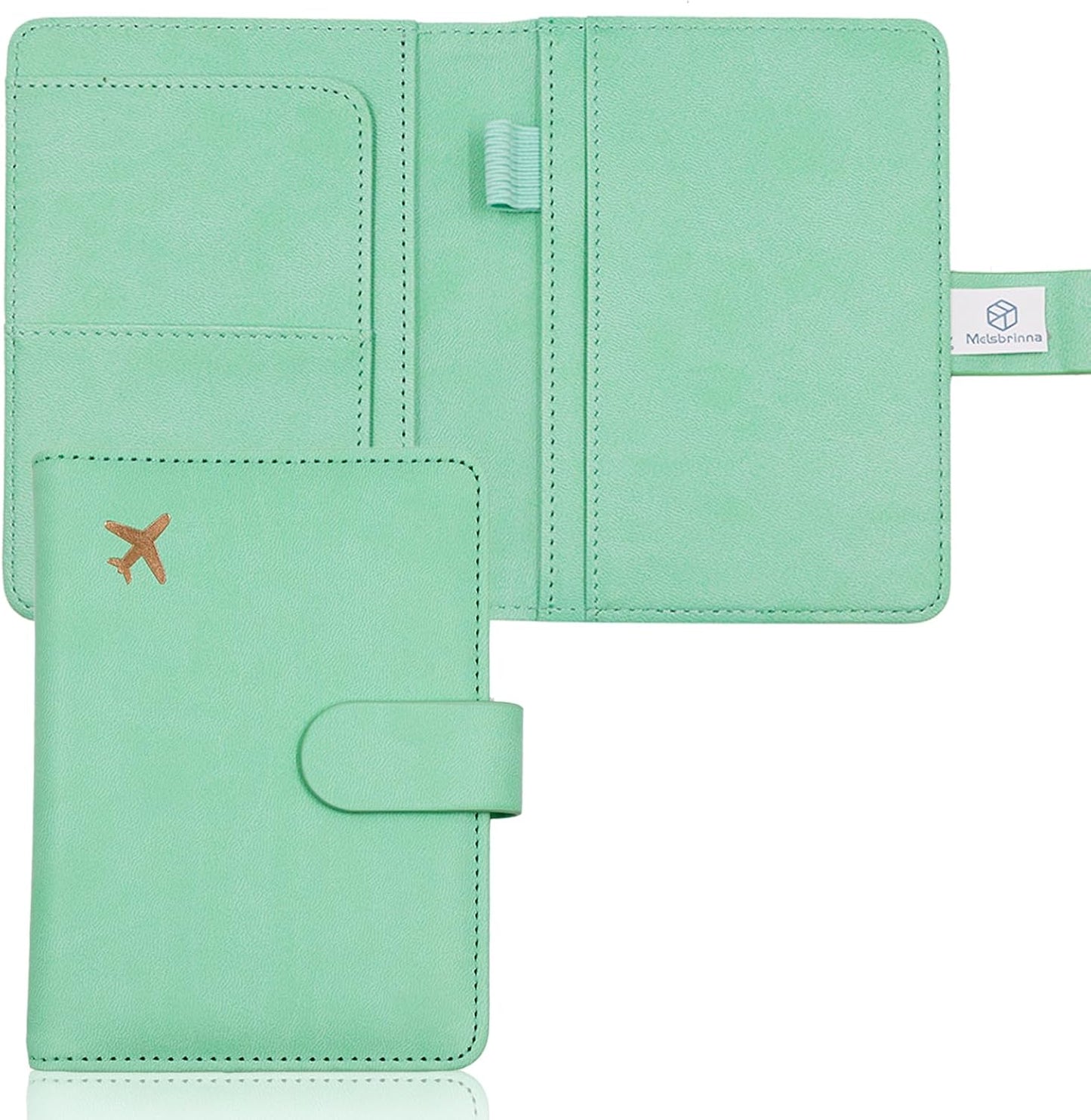 Melsbrinna Premium Leather Passport Holder Covers Case, Waterproof Rfid Blocking Travel Wallet