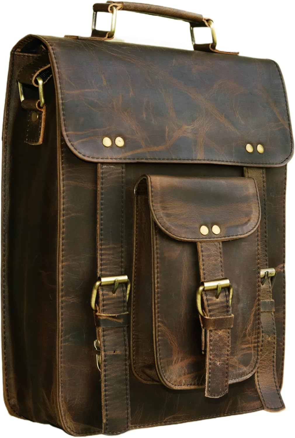 jaald Genuine Leather Messenger Bag Vintage Laptop Crossbody Bag Satchel Man Purse Shoulder Bag for man woman office bag