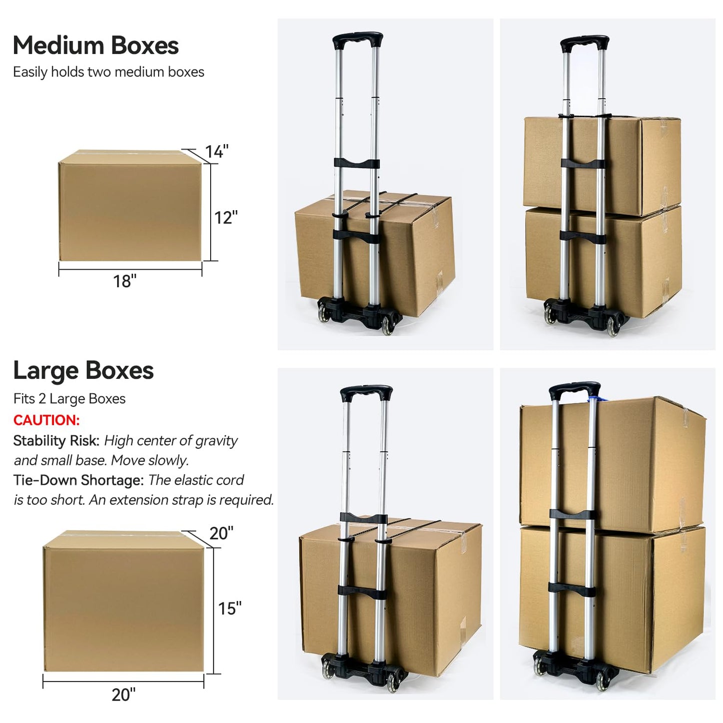Sutekus Folding Hand Truck and Dolly 110-lbs Lightweight Portable Luggage Cart for School Travel