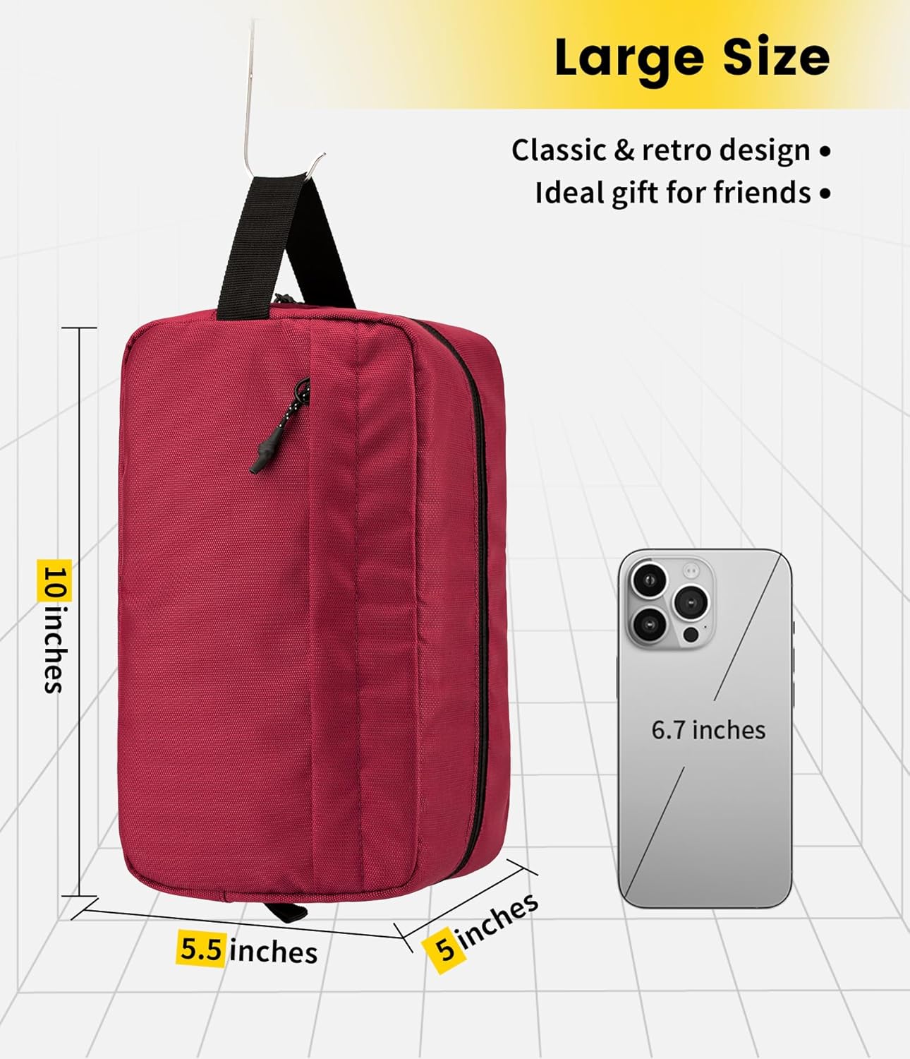 Vorspack Travel Toiletry Bag for Men - Hanging Toiletries Bag Water Resistant Travel Bag for