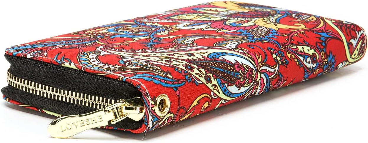Women Wallet Card RFID For Womens Holder Blocking Credit Small Zipper Purse Pocket Bifold Slim Coin ID Ladies Wristlet Clutch Large Capacity Window Case Travel Zip Women's