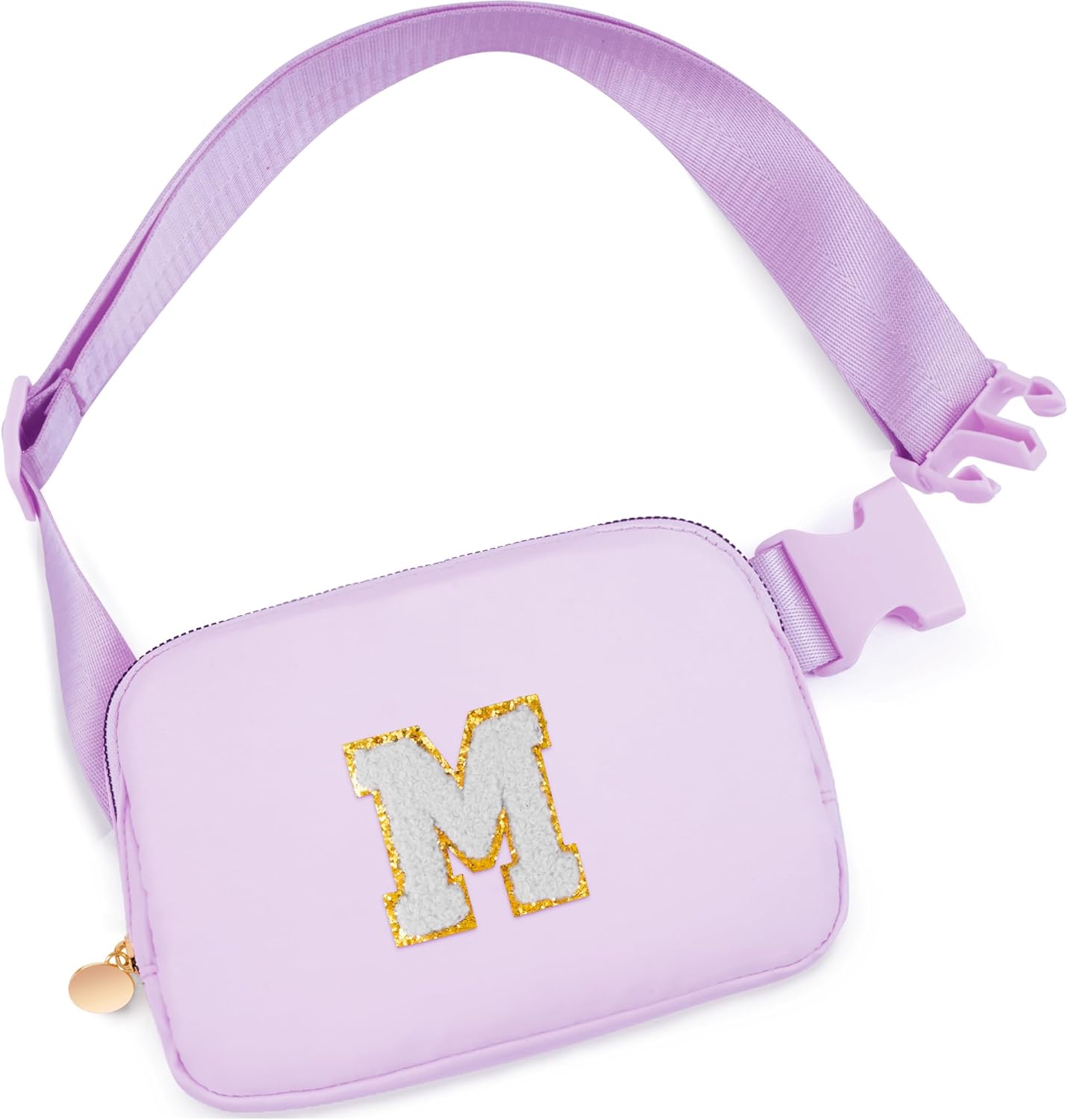 Gifts for Girls 3 4 5 6 7 8 9 10 11 12 Year Old Teens Kids Daughter Sister Her - Fanny Pack Crossbody Bag Cute Stuff for Girls Teen Trendy Belt Bags | Initial White M,Lavender Bag