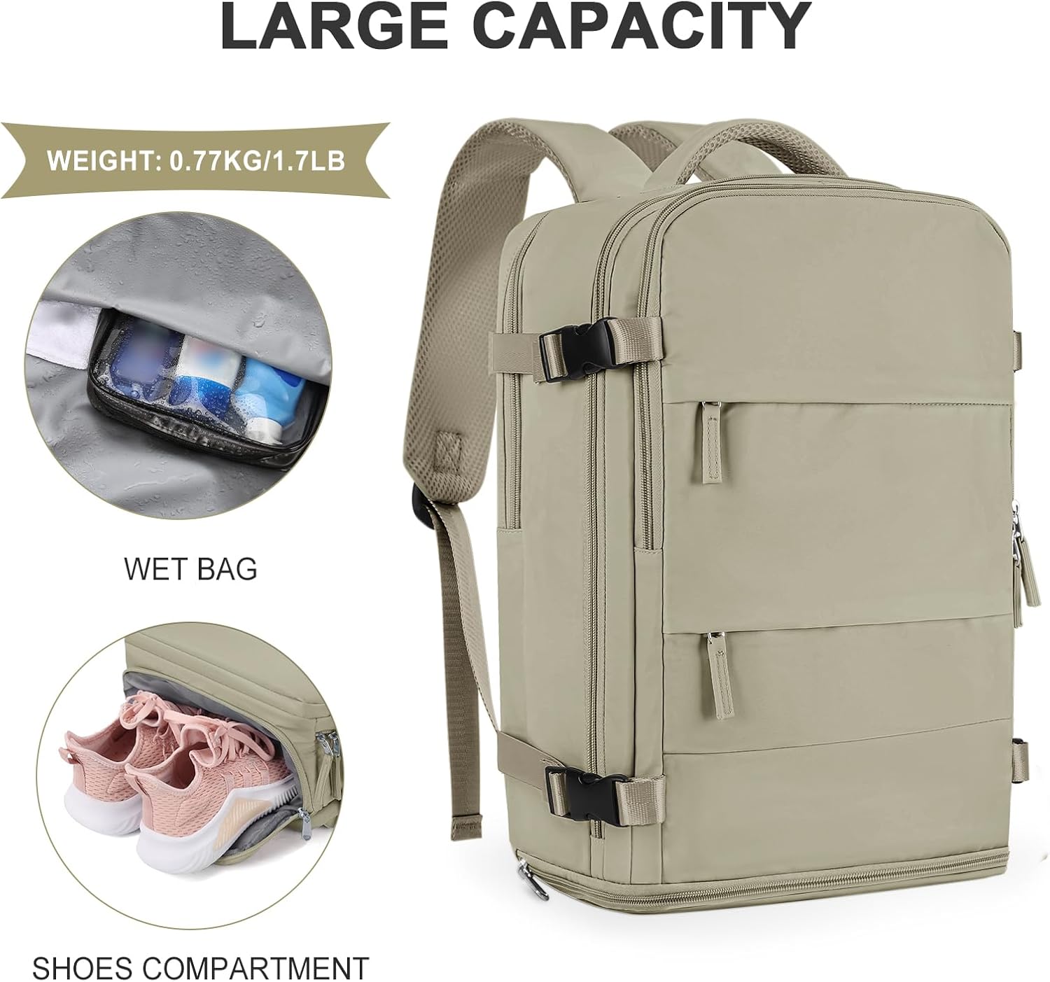 coowoz Travel Backpack For Women Men,Carry On Backpack,Hiking Backpack Waterproof Outdoor Sports