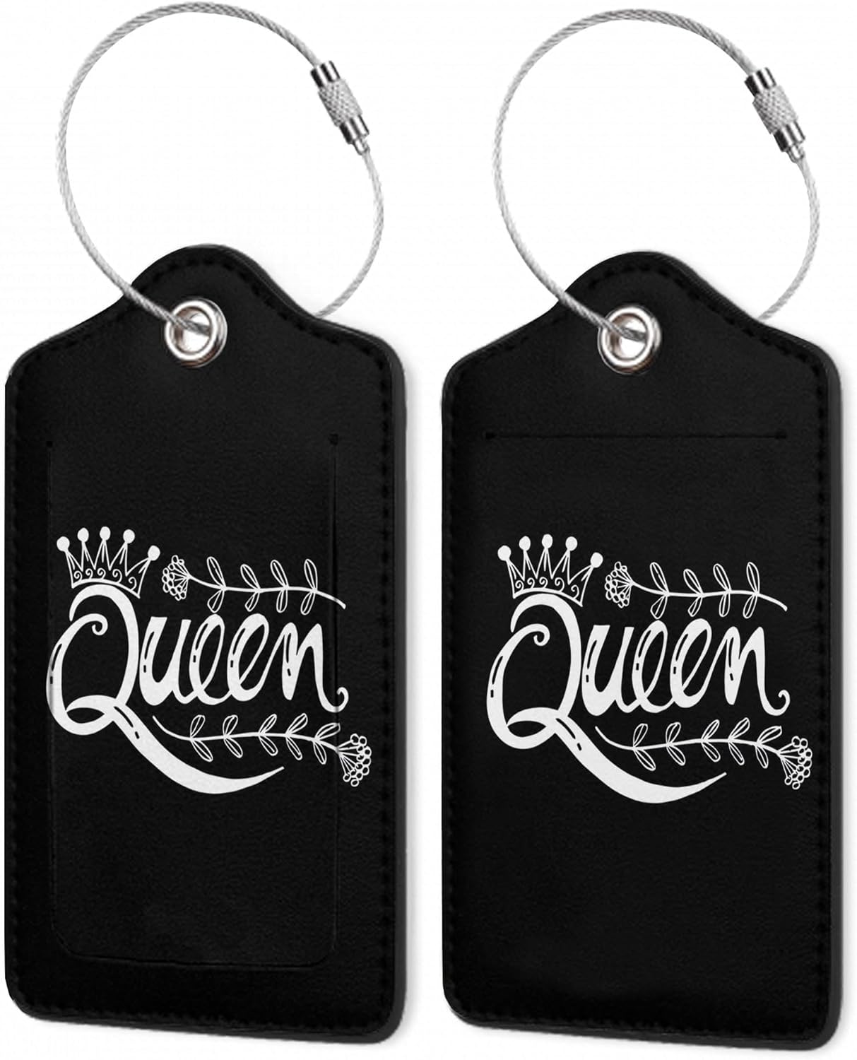 2Pcs Luggage Tag for Suitcase Black Queen Cute Suitcase Tag with Privacy Flap & Name ID Label &
