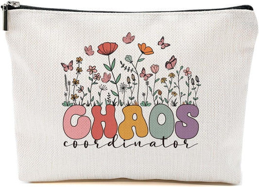 Christmas Thank You Gifts Chaos Coordinator Gifts, Makeup Bag Cosmetic Bag Appreciation, Thank You Gifts for Women Her Moms Manager Colleagues Retirement Boss Gift, Makeup Pouch Zipper Bags