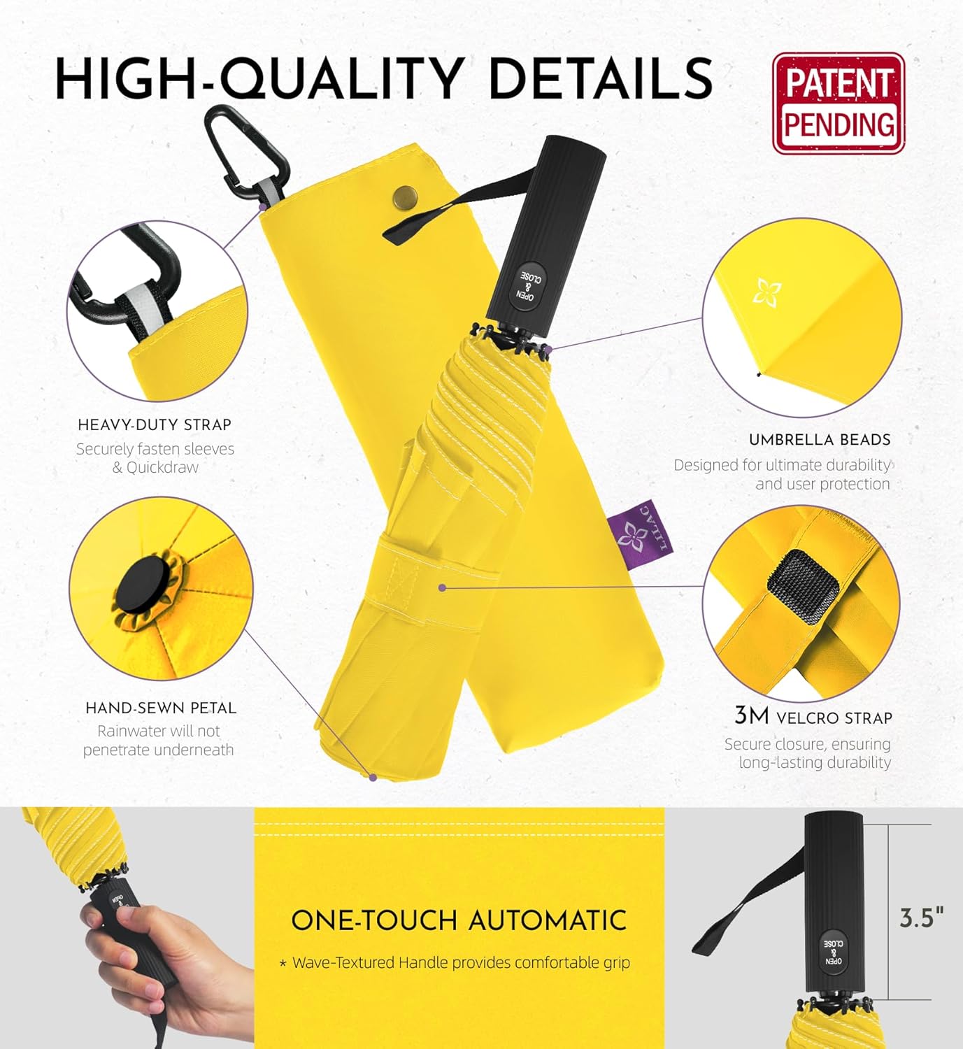 Compact Travel Windproof Umbrella, 43" Auto open/close Folding Quick Dry Umbrellas for Rain, Lightweight Portable Small for Backpack Car, less force to Fold for Women Men Kids, TSA Approved
