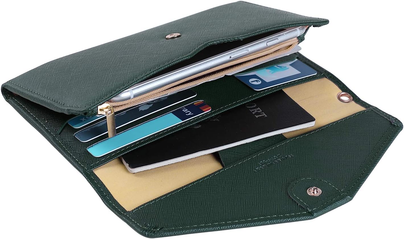 ZOPPEN Passport Holder Women Travel Wallet (Ver.5) for Women Rfid Blocking Passport Cover Case Document Organizer Wrist Strap