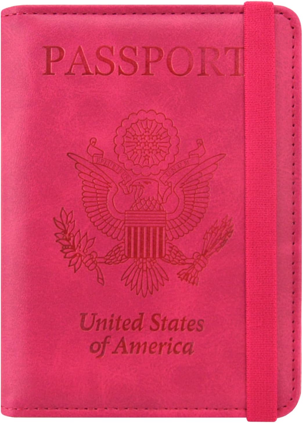 ACdream RFID BLOCKING Passport Holder Travel Wallet - Premium PU Leather Cover Passport book with Card Holder, Pen Slot, Keep Organization, and Travel Essentials for Women and Men,Hot Pink