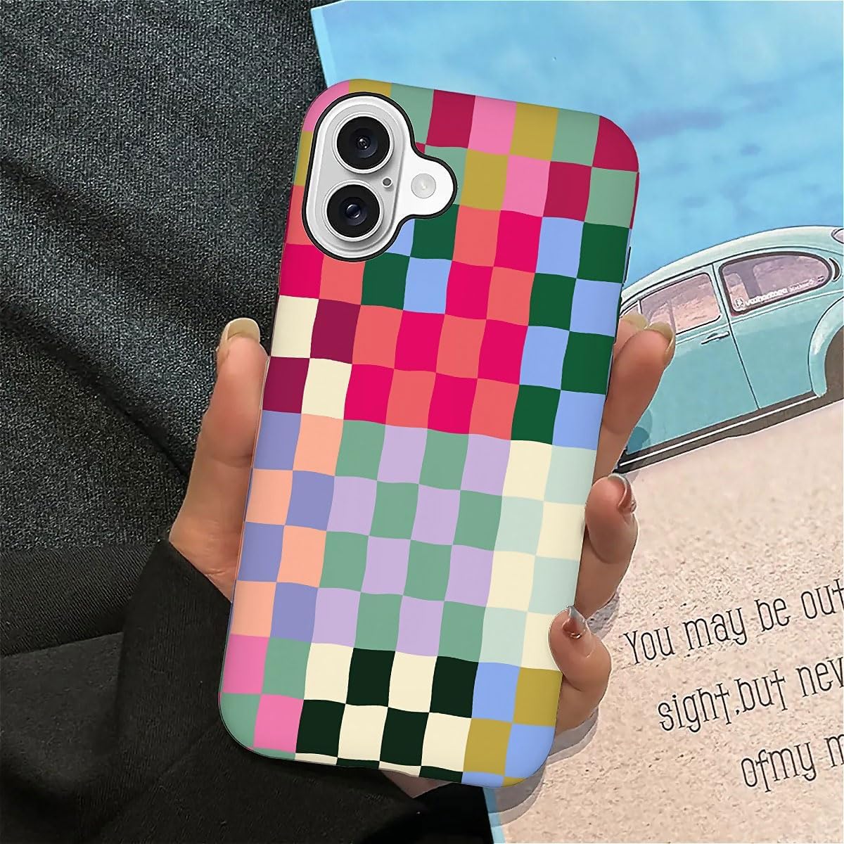 SEized Case Compatible with for iPhone 16,Colorful Checkerboard Phone Case for Girl Women Boy Men,Durable Protection Phone Case for iPhone 16