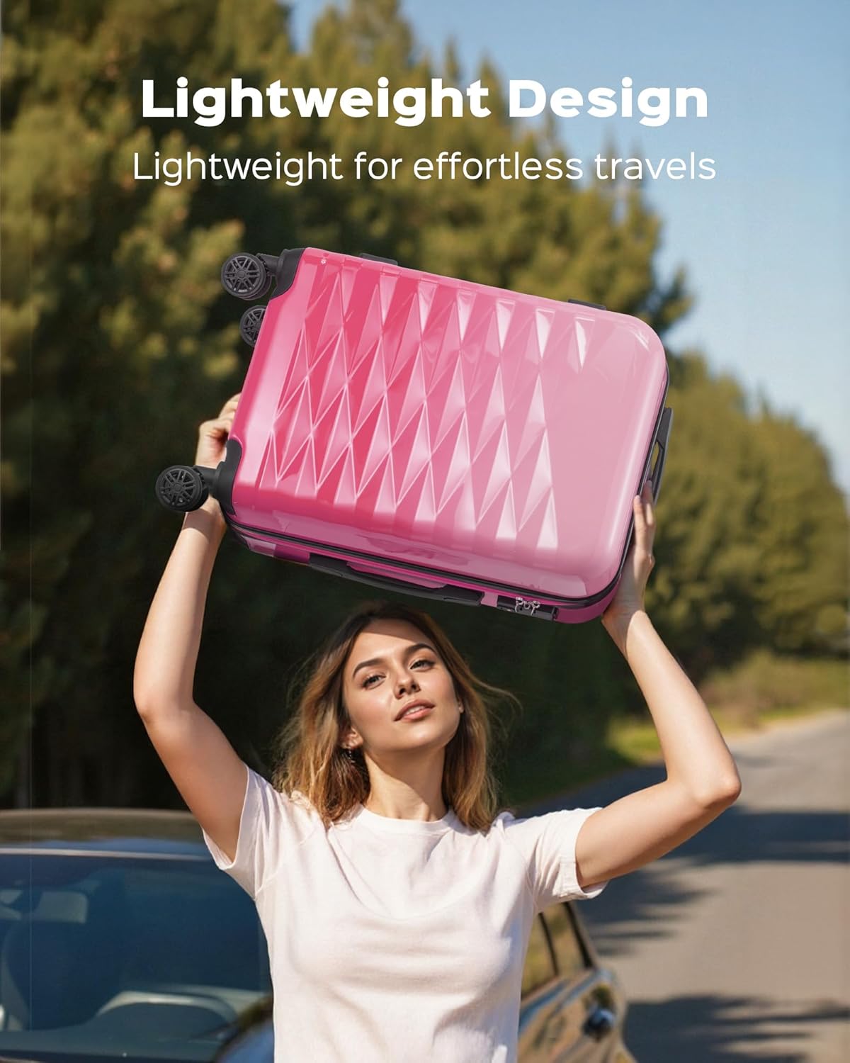 Suitour 28 inch Luggage With Spinner Wheels,Hard Shell Suitcases with Wheels TSA Checked Travel Suitcase