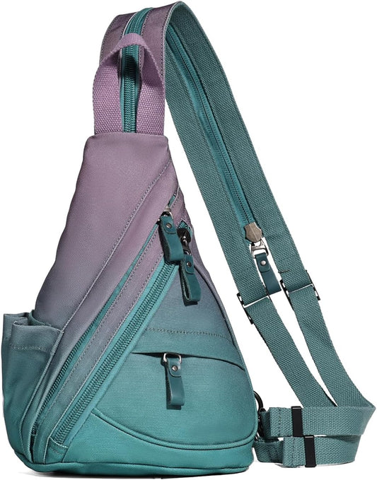 KL928 Canvas Sling Bag - Small Crossbody Backpack Shoulder Casual Daypack Rucksack for Men Women