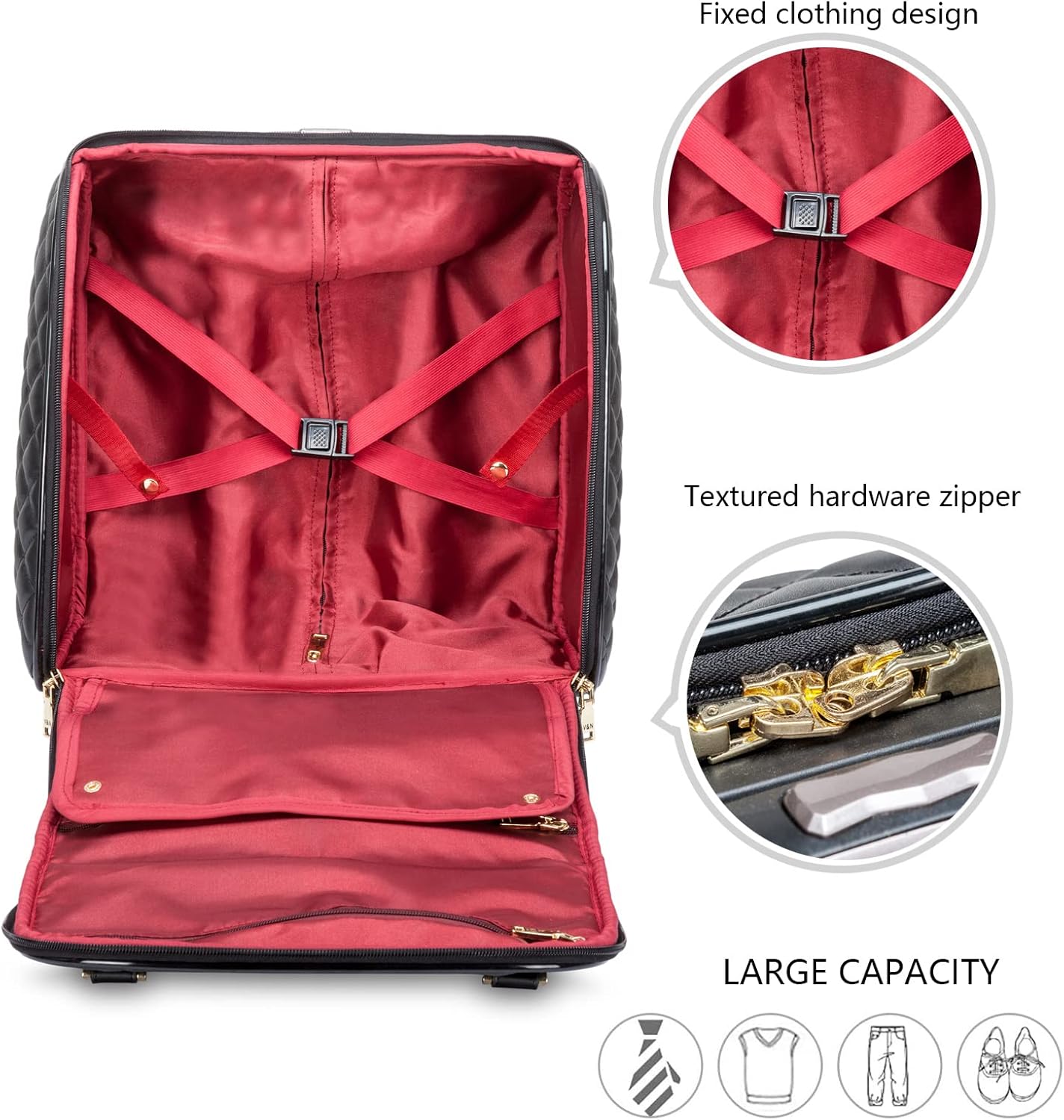 feilario 16in Leather Softside Underseat Carry on Suitcases Expandable Spinner Wheels Travel Luggage