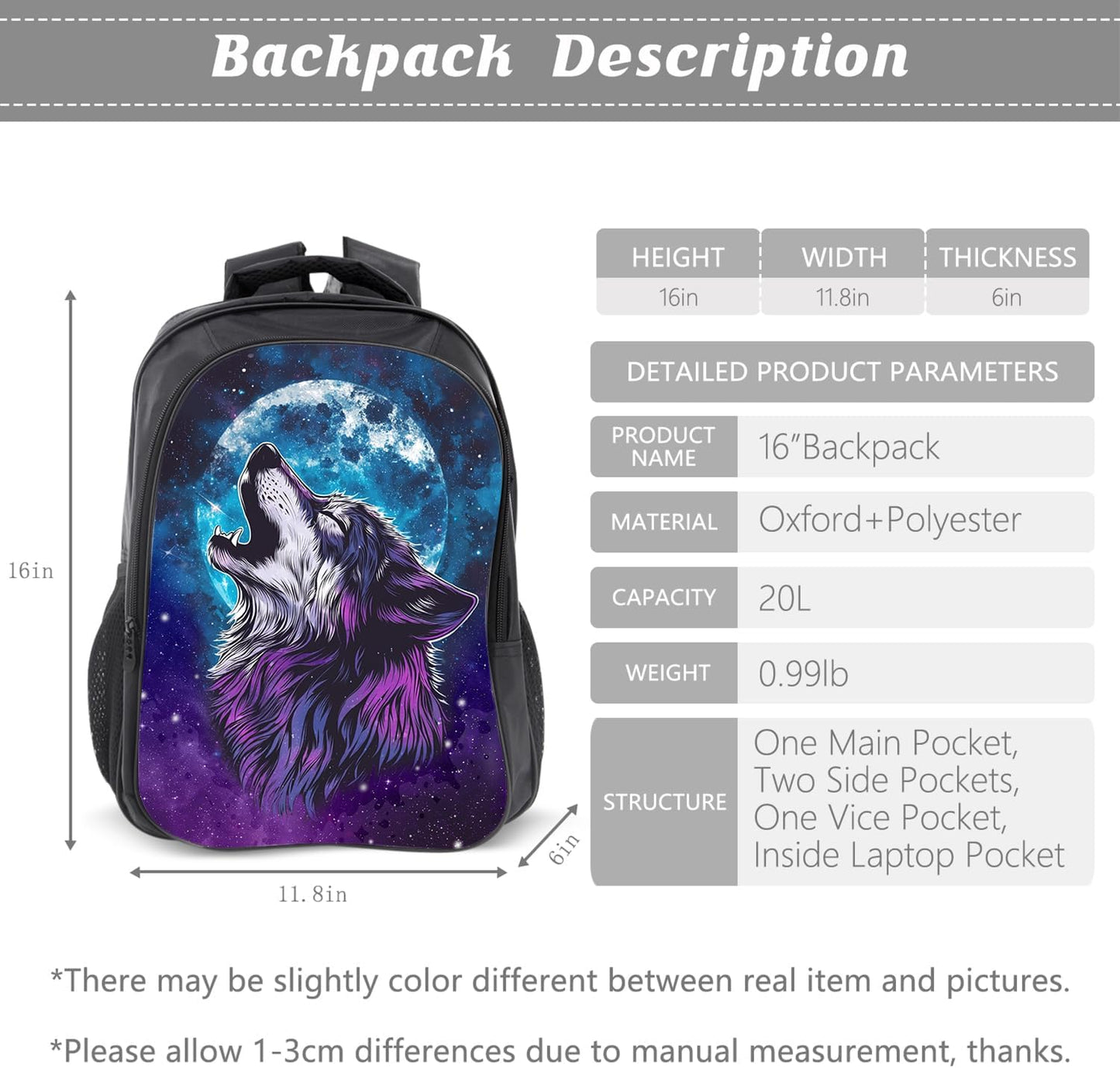 Kids Backpack School Bookbag 16inch Schoolbag With Lunch Box Bag And Pencil Case Set For Boys Girls