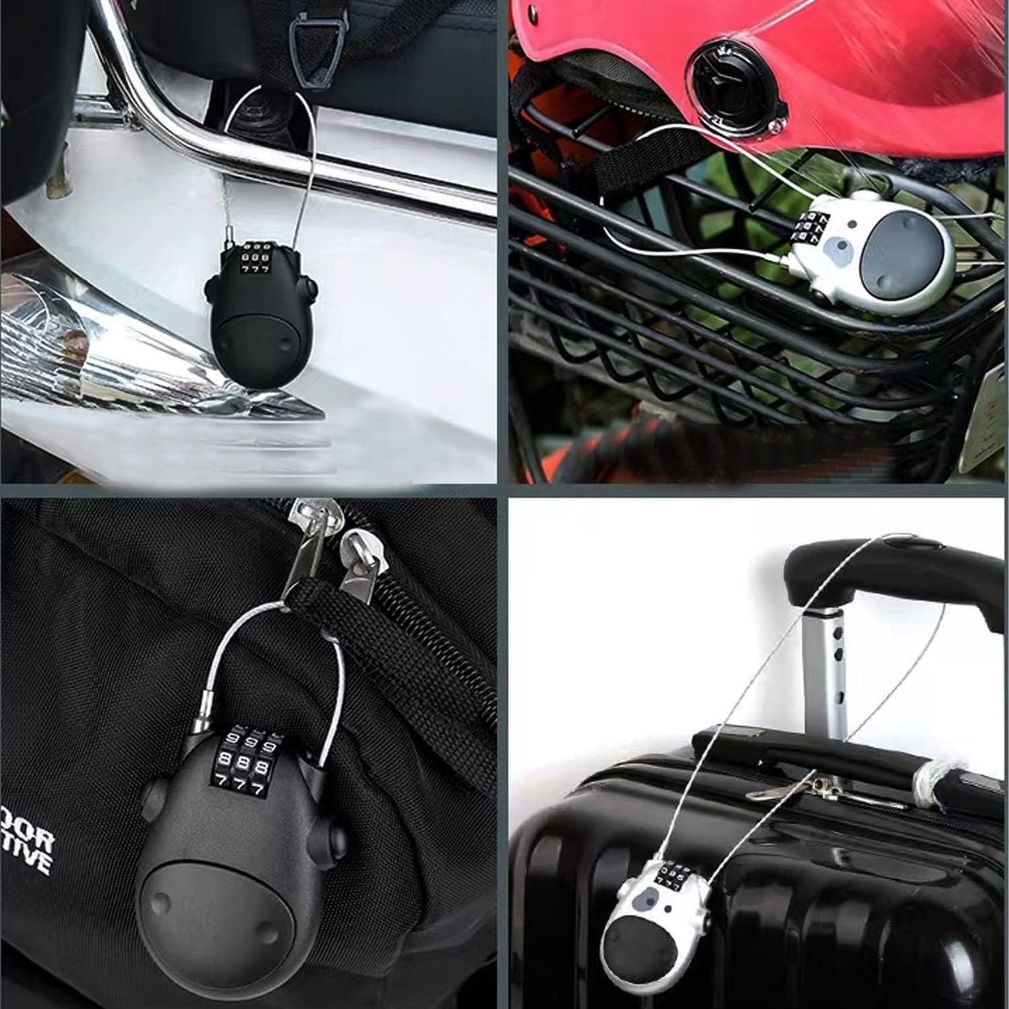 3 Digit Code Combination Password Lock for Helmet Lock Luggage Lock Travel LockStroller Bicycle Stroller Password Security Lock (Black 1 pcs)