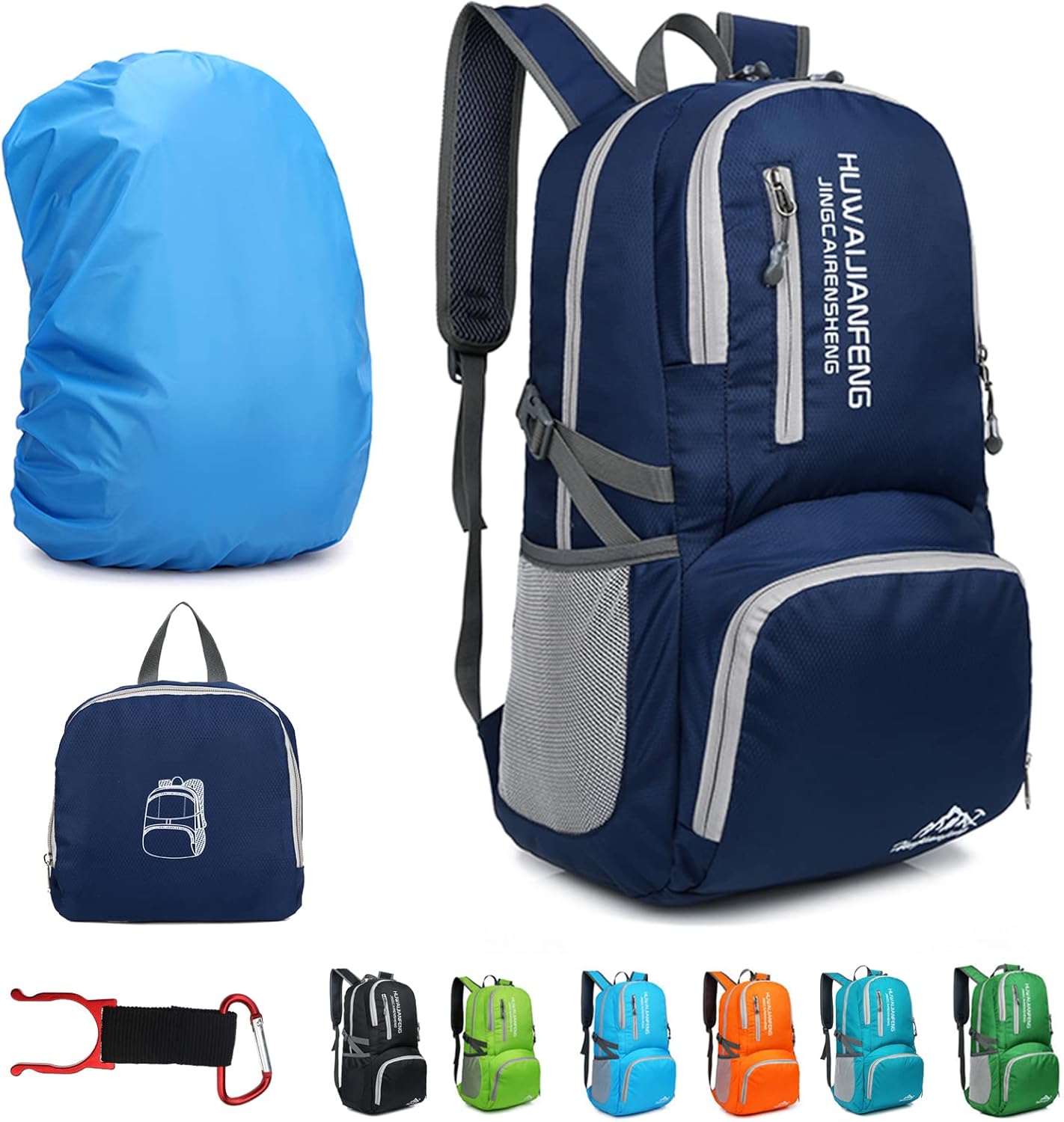 Hiking Backpack,30l sporty lightweight folding waterproof ultralight backpack for outdoor camping picnic hiking running bag with waterproof rain