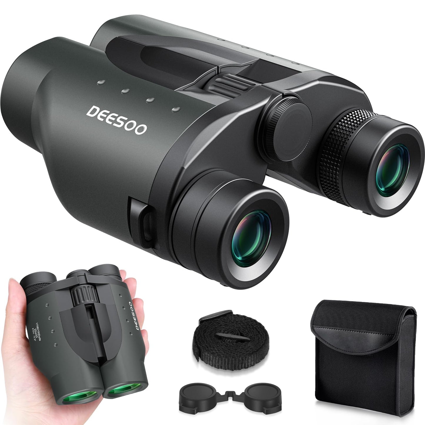 25x32 Compact Bird Watching Binoculars, High Powered for Adults Kids