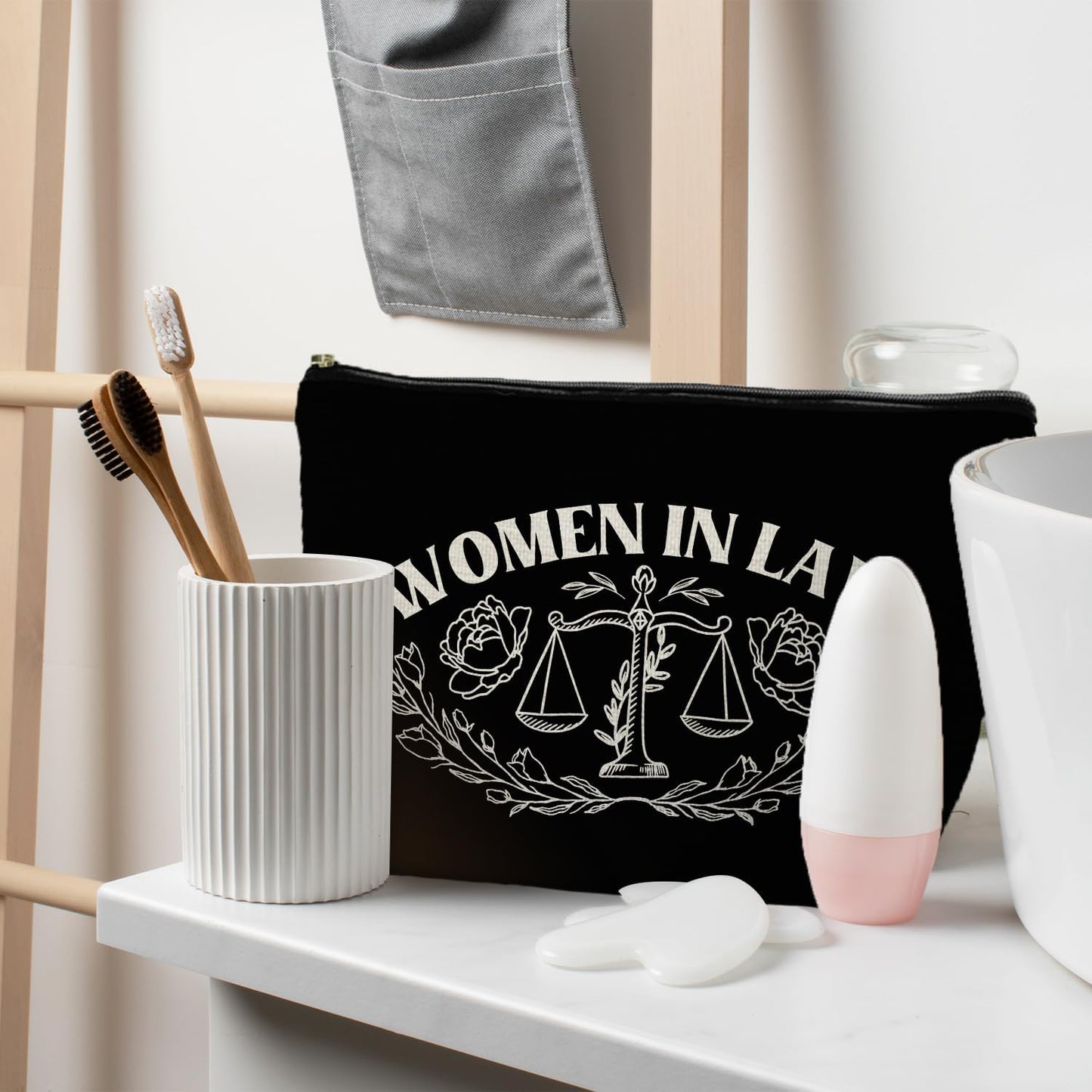 Lawyer Gifts for Women - Law Graduation & Future Lawyer Gift, Women in Law Cosmetic Bag - Black Makeup Pouch