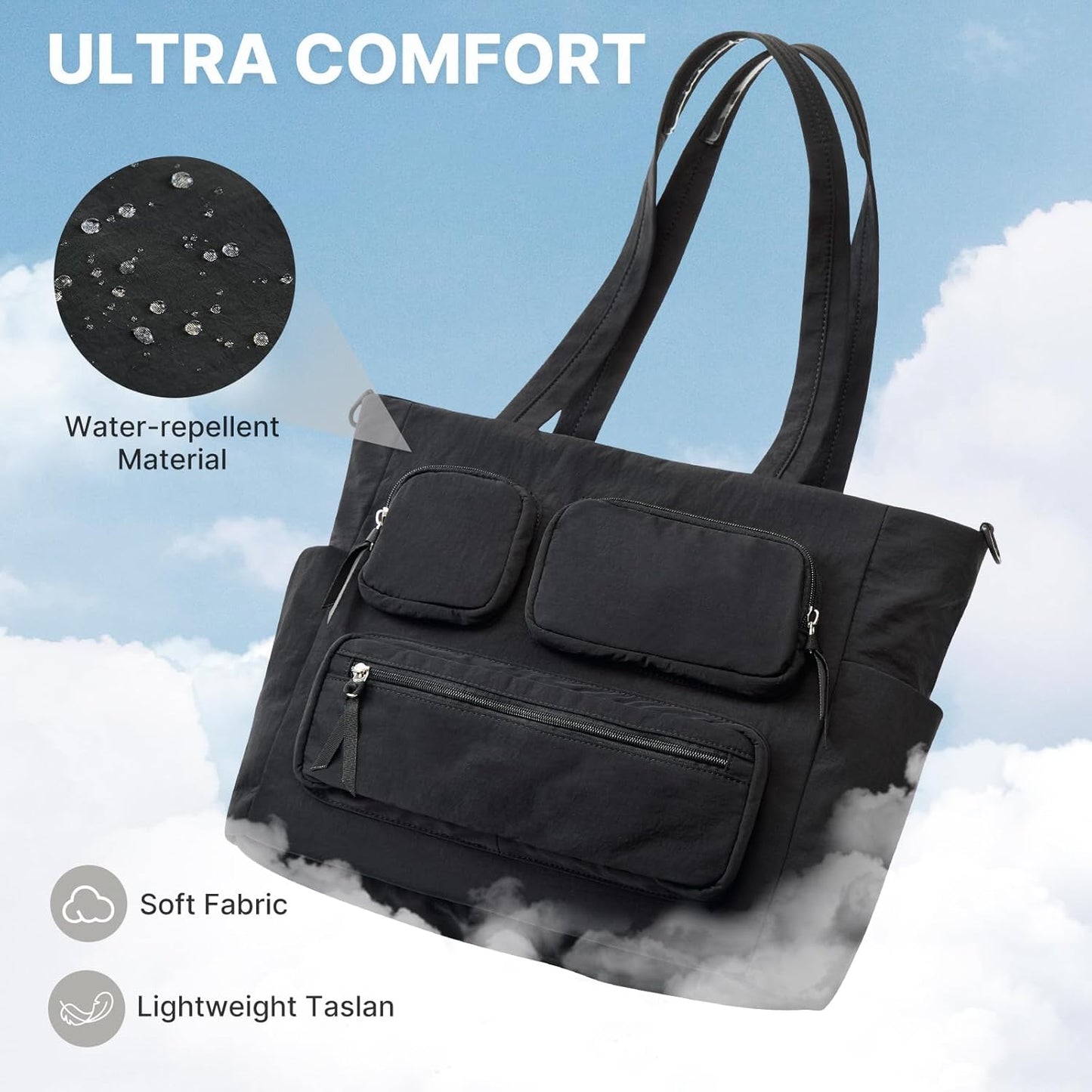 G4Free Tote Bag for Women, Lightweight Work Bag with 15" Laptop Pocket for Teacher Nurse Casual Shoulder Bag for Travel Daily