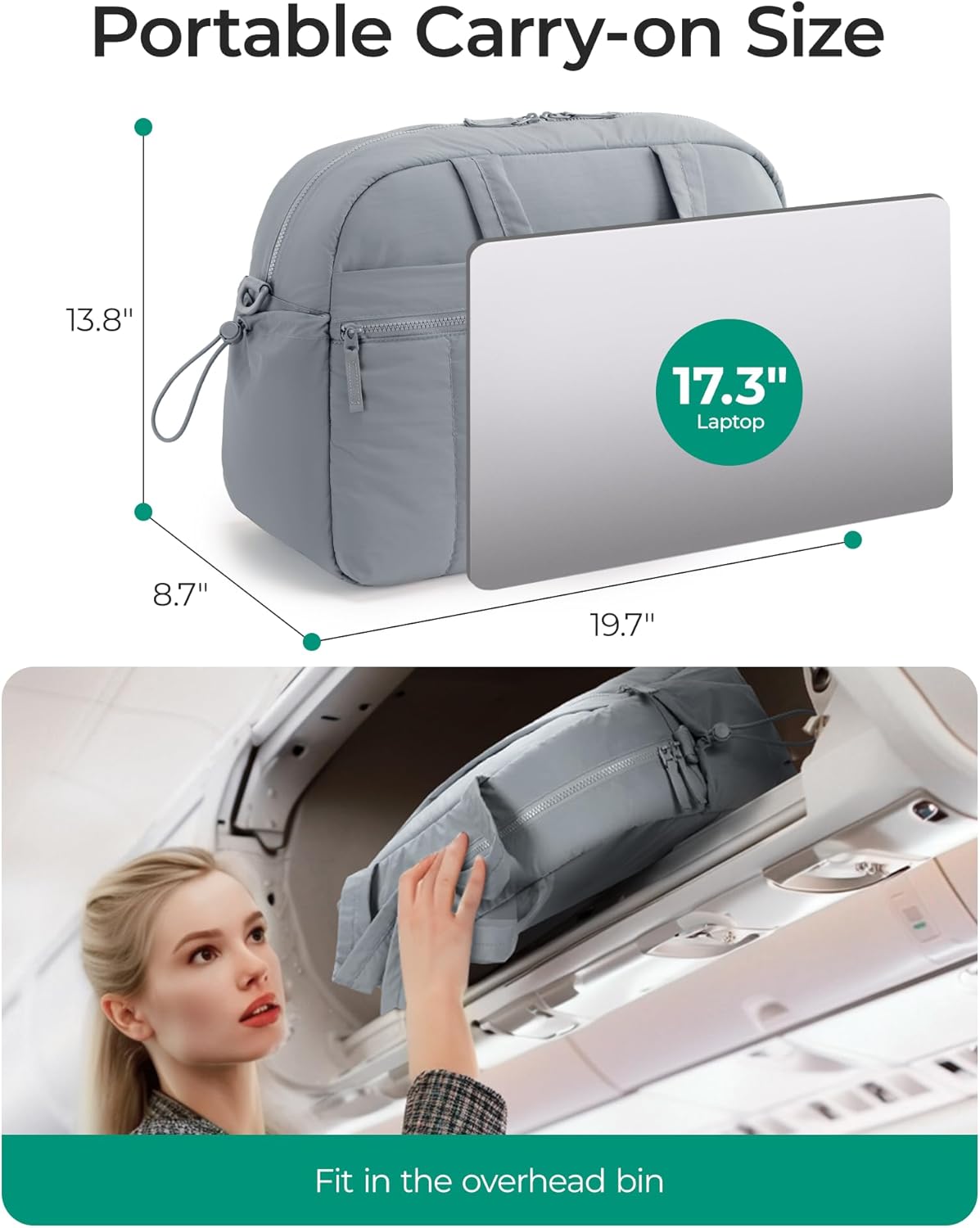 BAGSMART Gym Bag for Women, Duffle Bag for Travel with Wet Pocket, Lightweight Carry on Weekender Duffel, Water Resistant
